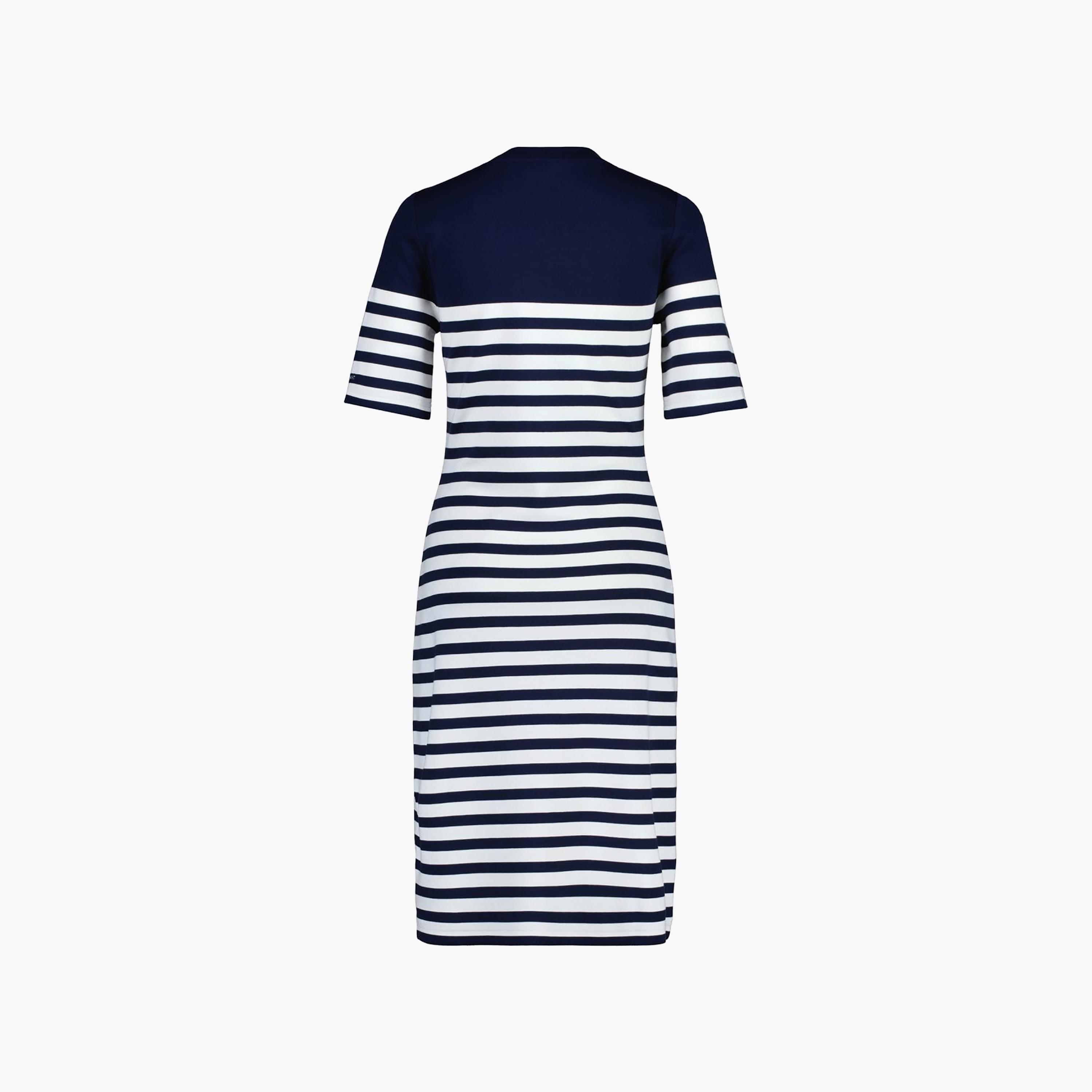 Gant Striped Crew Neck T-Shirt Midi Dress-women-clothing-dresses-image-2
