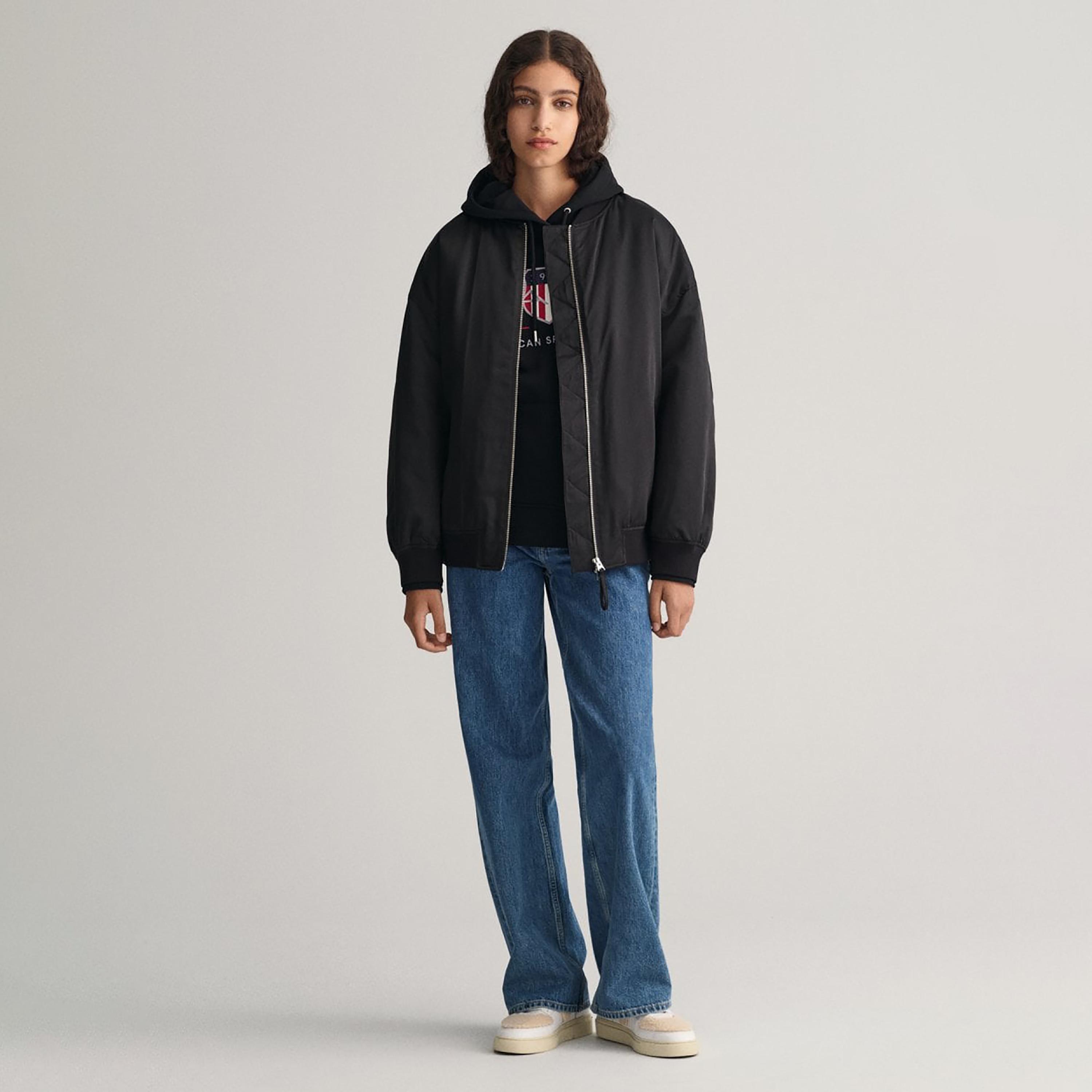 Gant Embroidered Logo Long Sleeves Hoodie with Kangaroo Pocket-women-clothing-hoodiesandsweatshirts-hoodies-image-2