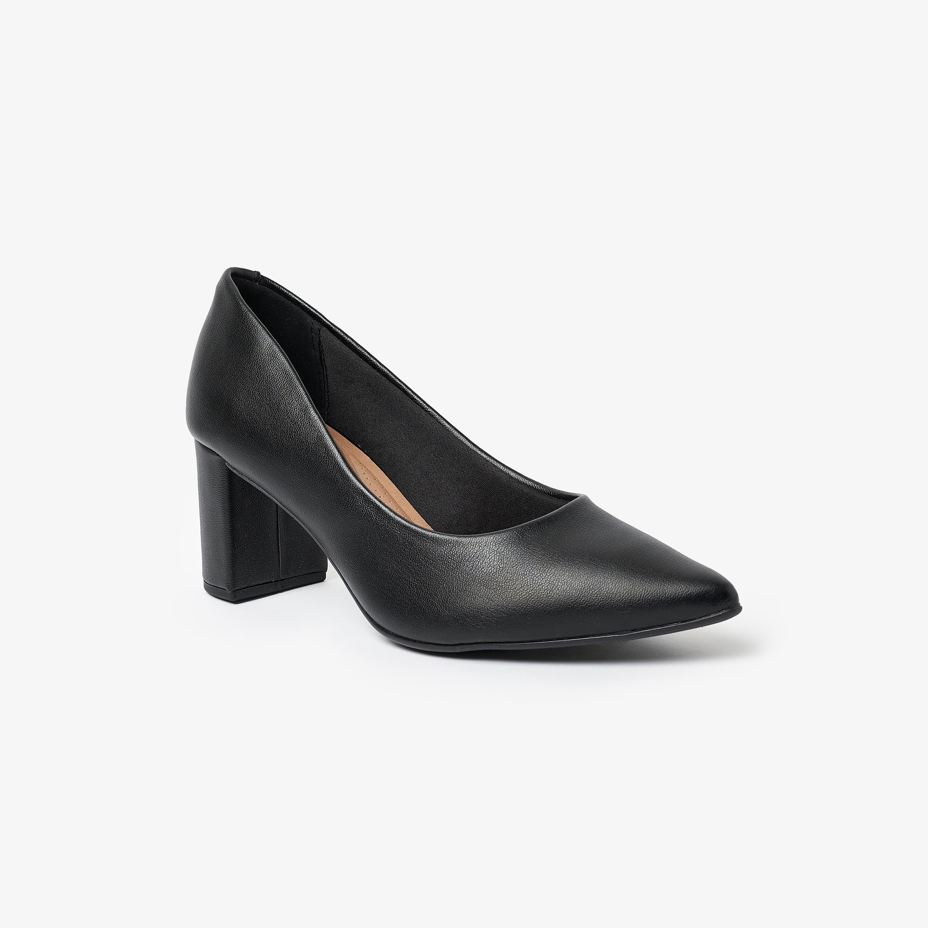 Beira Rio by Geoomnii  Women's Pointed Toe Block Heel Pumps | 4241-200-9569      -women-shoes-heels-image-1