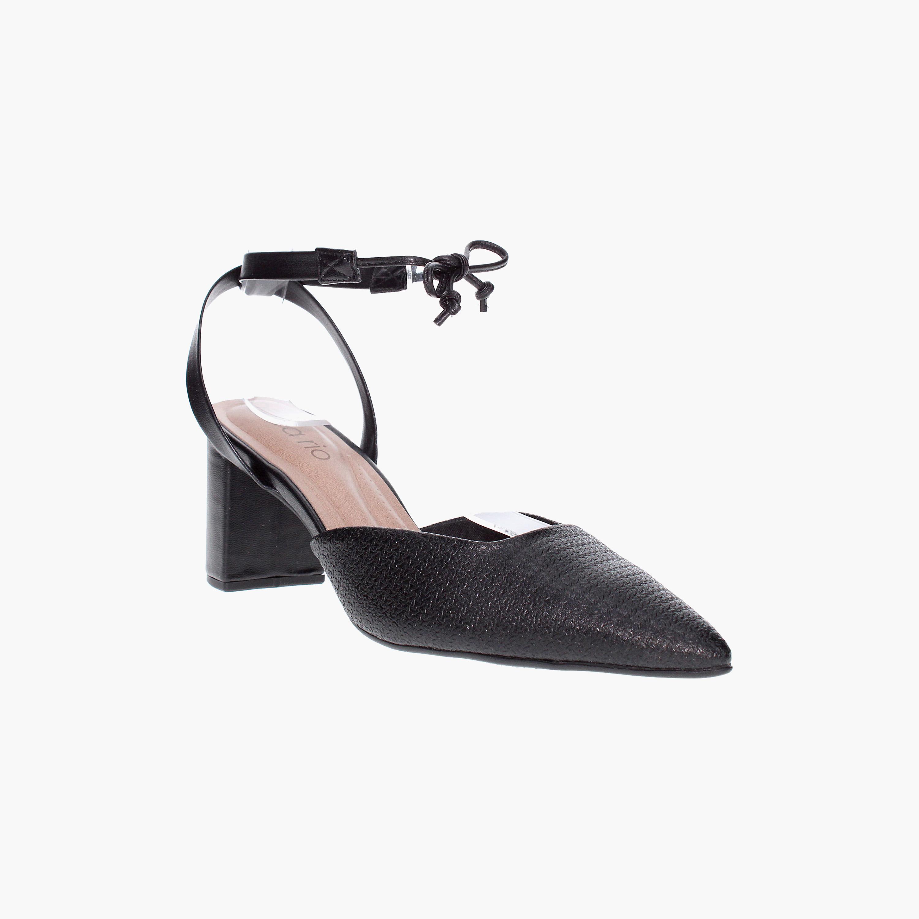 Beira Rio by Geoomnii  Women's Block Heel Pumps with Ankle Strap Tie-Up | 4241-222-26075    -women-shoes-heels-image-1