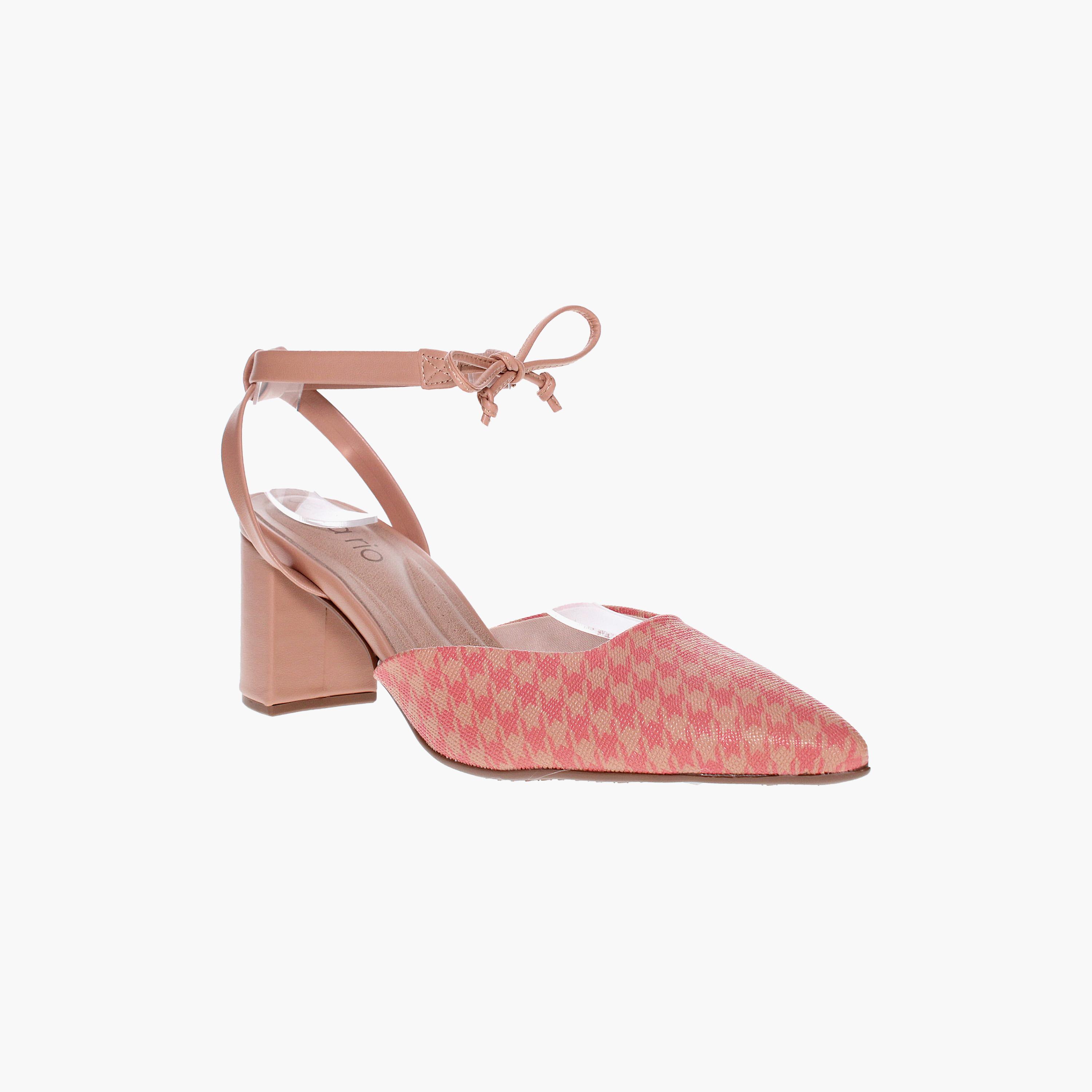 Beira Rio by Geoomnii  Women's Block Heel Pumps with Ankle Strap Tie-Up | 4241-222-26076    -women-shoes-heels-image-1