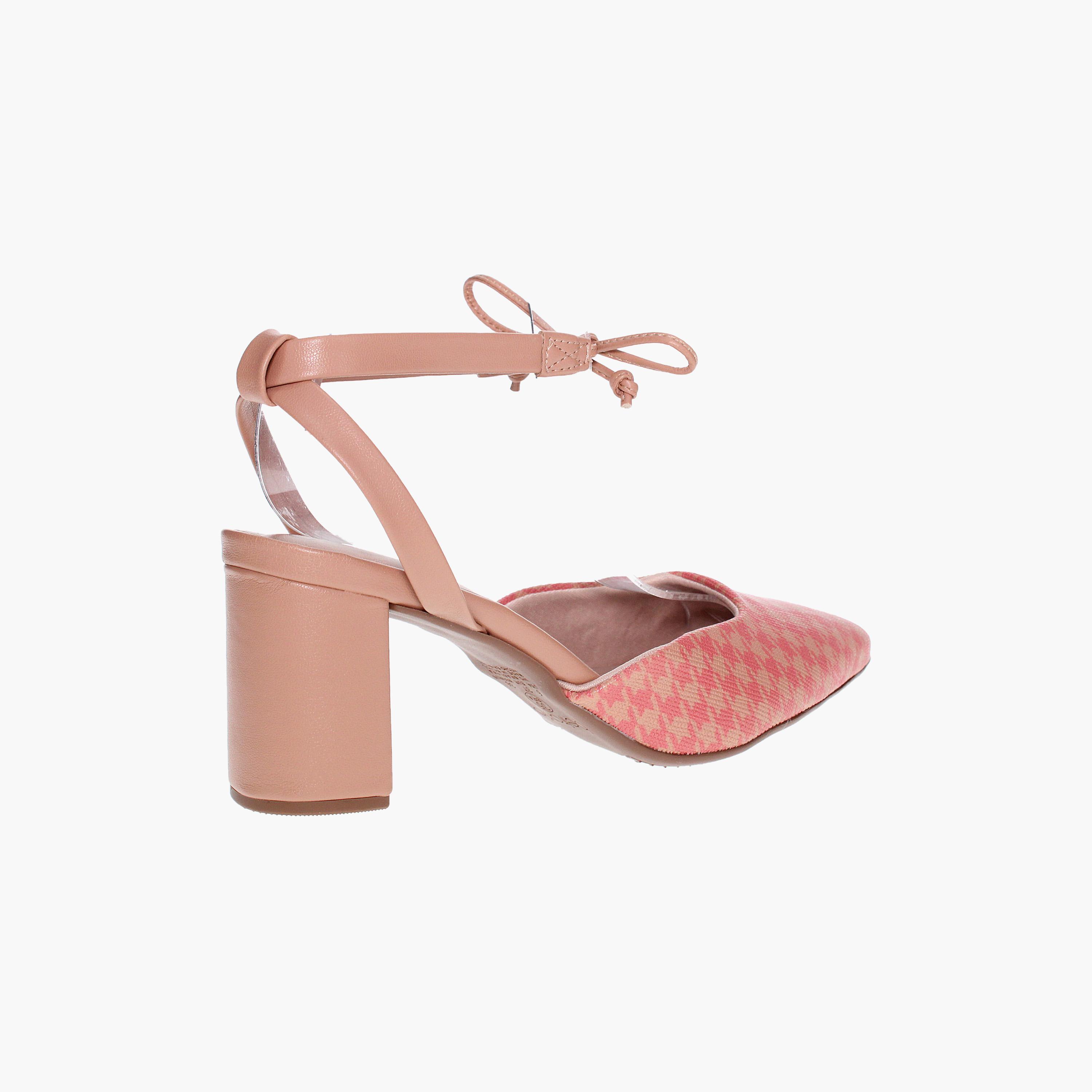 Beira Rio by Geoomnii  Women's Block Heel Pumps with Ankle Strap Tie-Up | 4241-222-26076    -women-shoes-heels-image-2