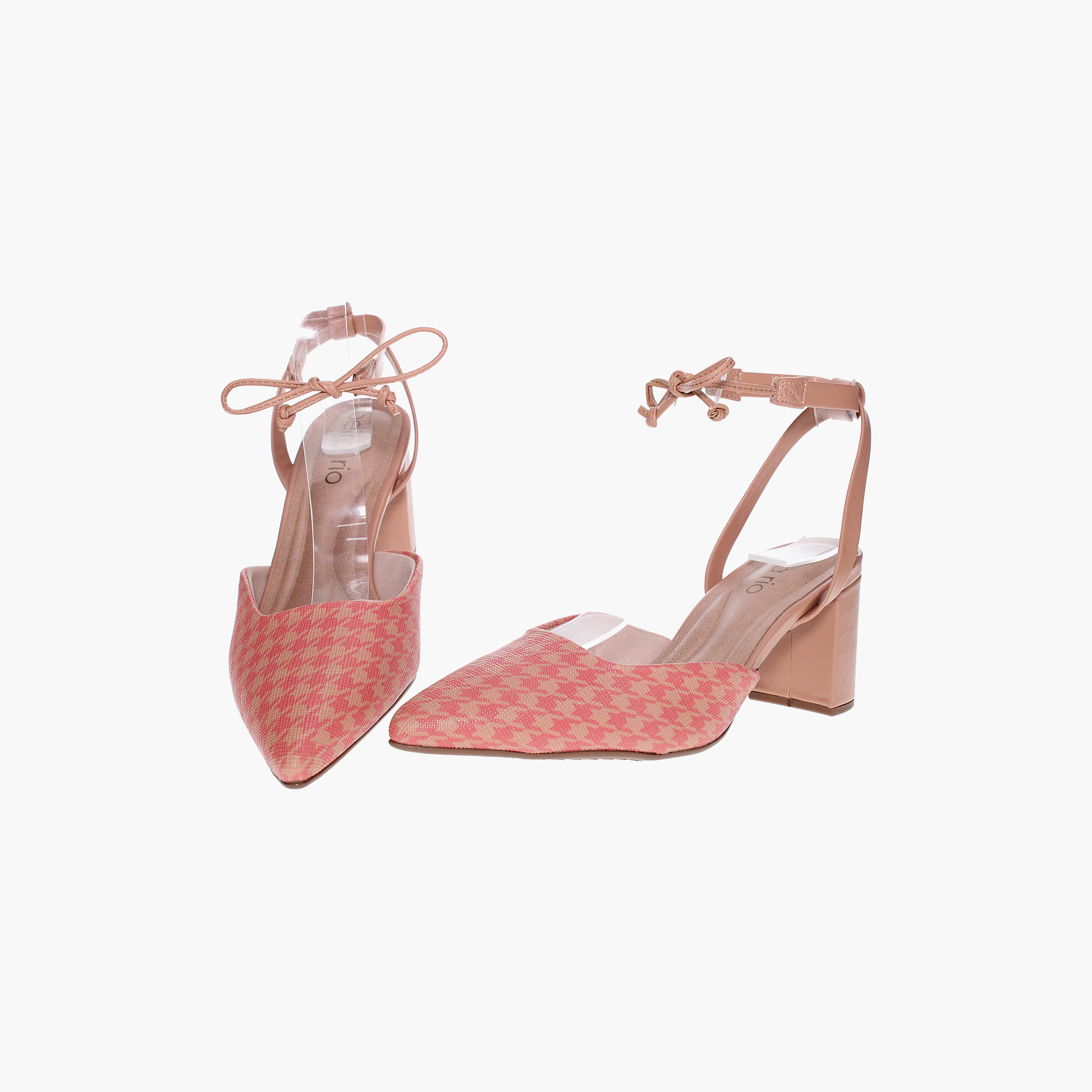 Beira Rio by Geoomnii  Women's Block Heel Pumps with Ankle Strap Tie-Up | 4241-222-26076    -women-shoes-heels-image-4