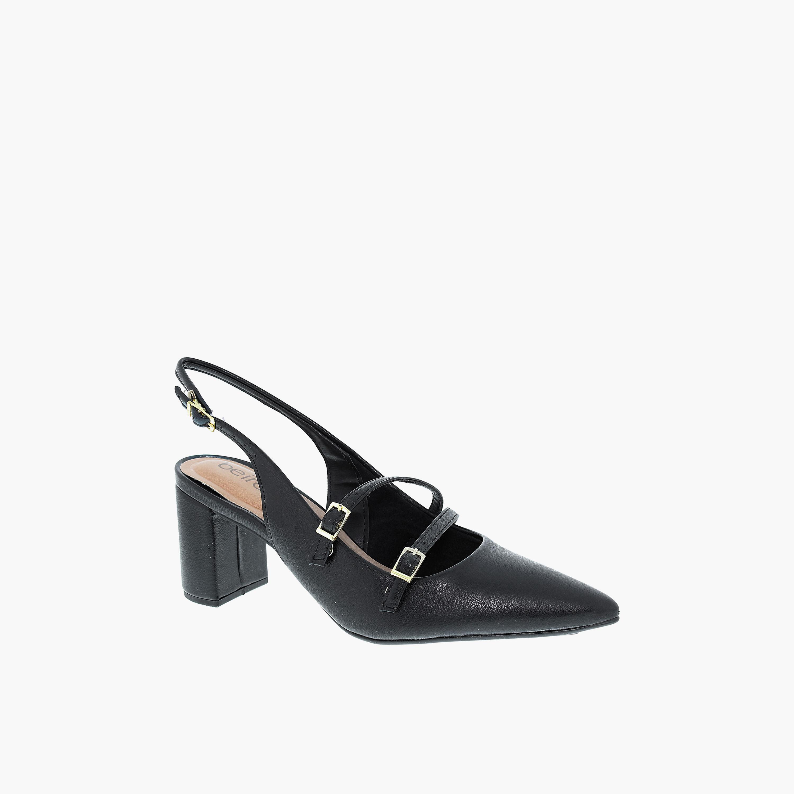 Beira Rio by Geoomnii  Women's Buckle Strap Block Pumps | 4241-234-9569-15745       -women-shoes-heels-image-1
