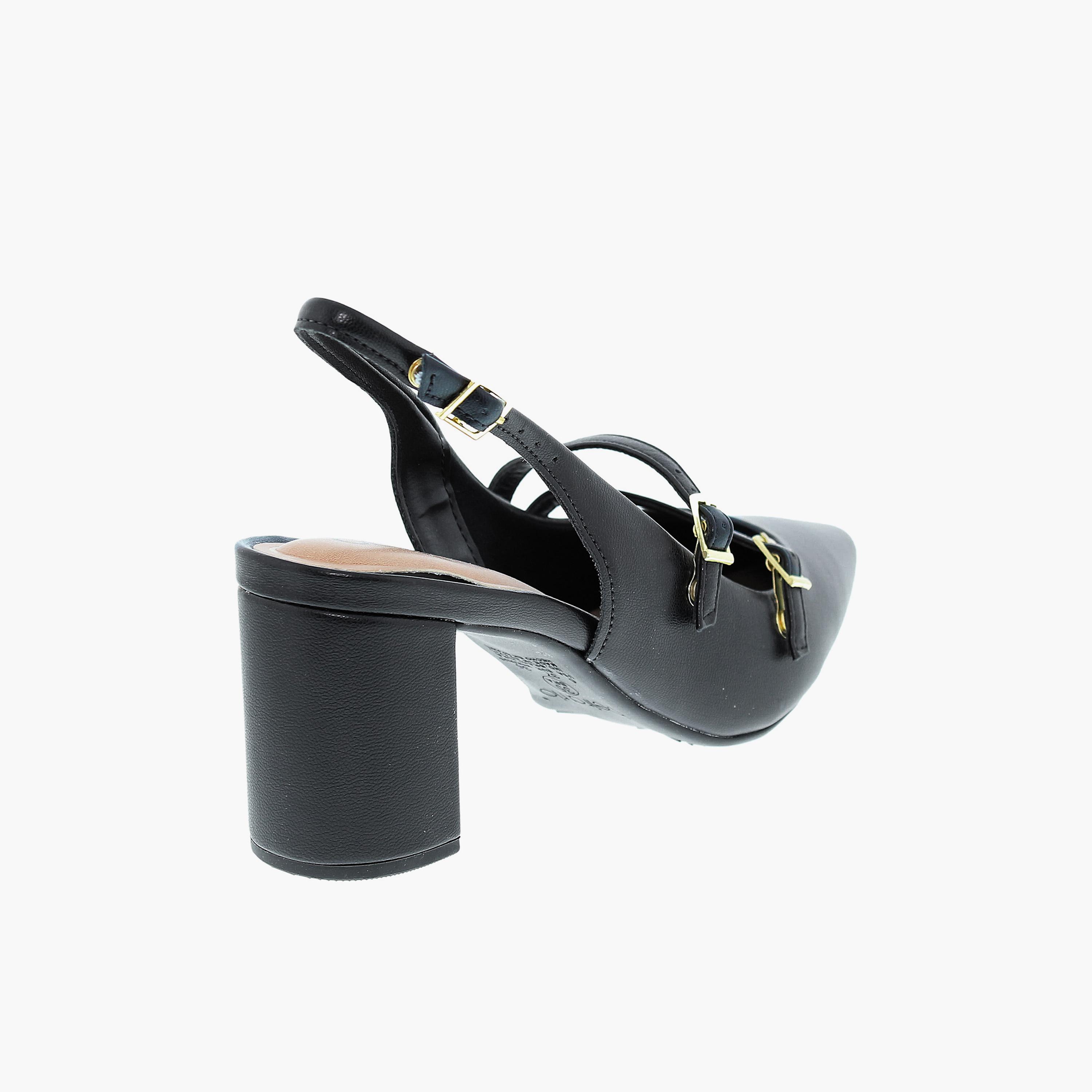 Beira Rio by Geoomnii  Women's Buckle Strap Block Pumps | 4241-234-9569-15745       -women-shoes-heels-image-4