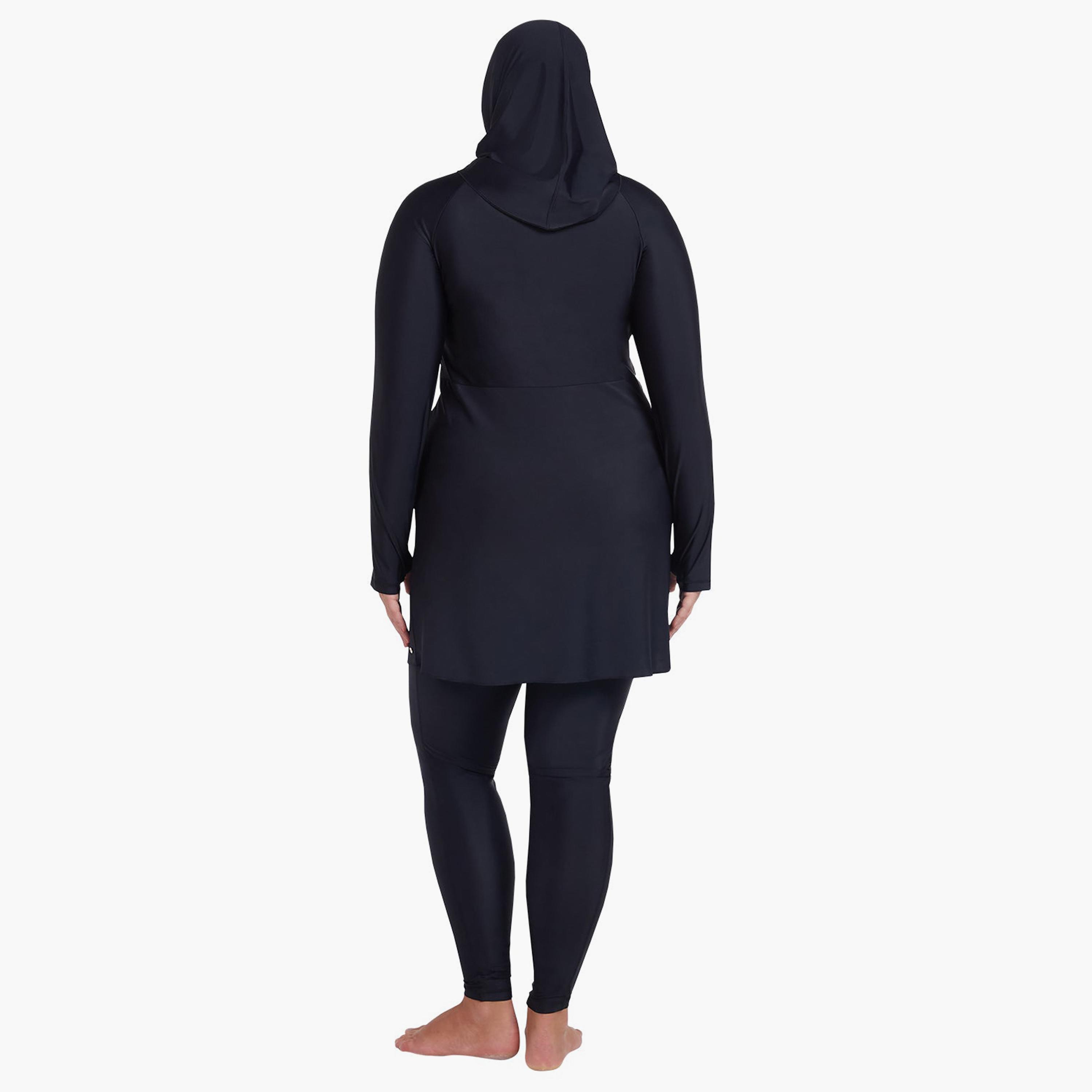 COEGA Women's Modest Three-Piece Skirted Swim Set, Nero Silver Tropical-women-clothing-swimandbeach-burkinis-image-2
