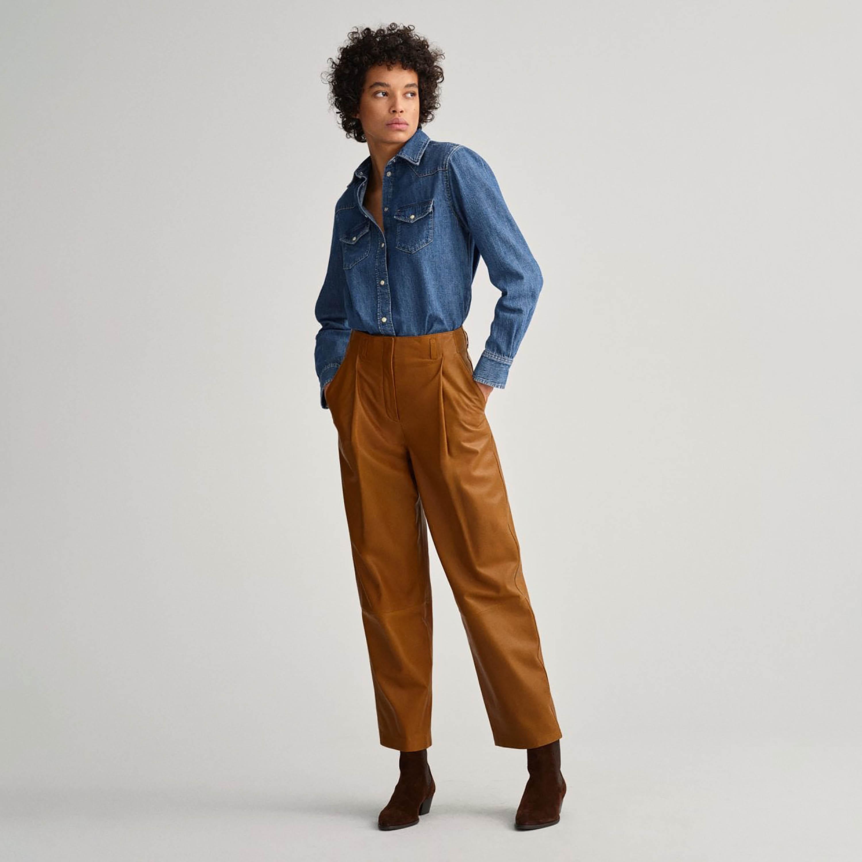 Gant Regular Fit Plain Collared Long Sleeves Women's Shirt-women-clothing-shirtsandblouses-shirts-image-2