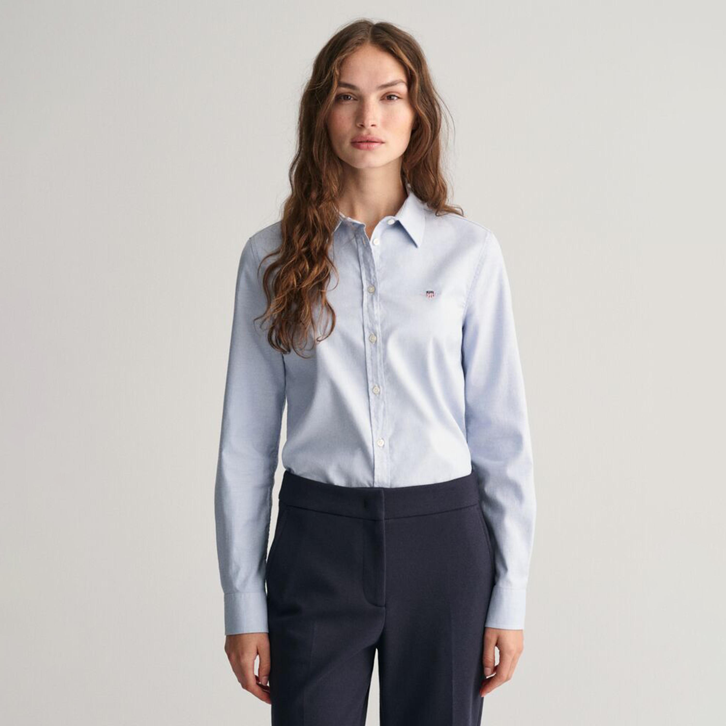 Gant Slim Fit Plain Collar Long Sleeves Shirt-women-clothing-shirtsandblouses-blouses-image-1