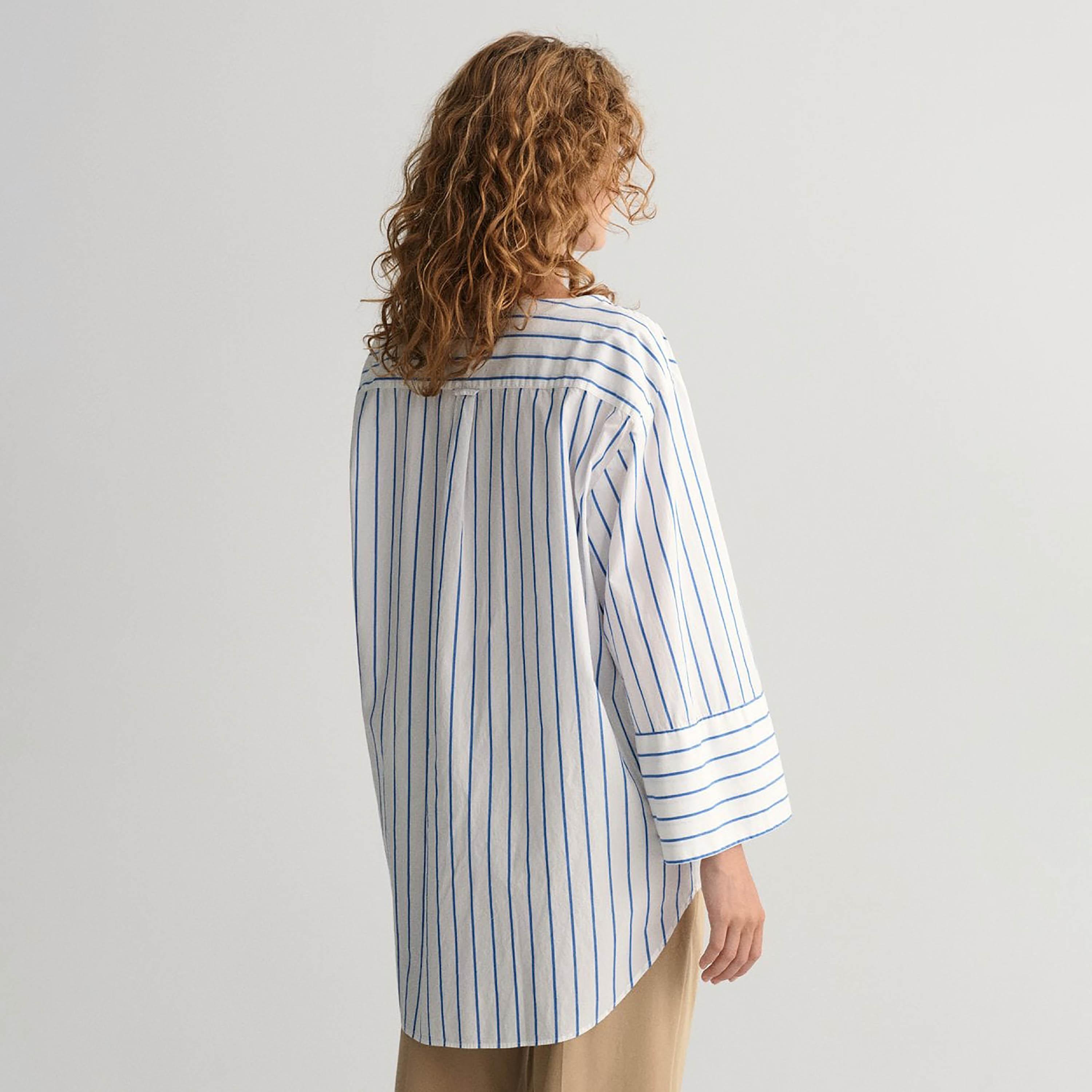 Gant Relaxed Fit Striped V-Neck Long Sleeves Women's Shirt-women-clothing-shirtsandblouses-shirts-image-4