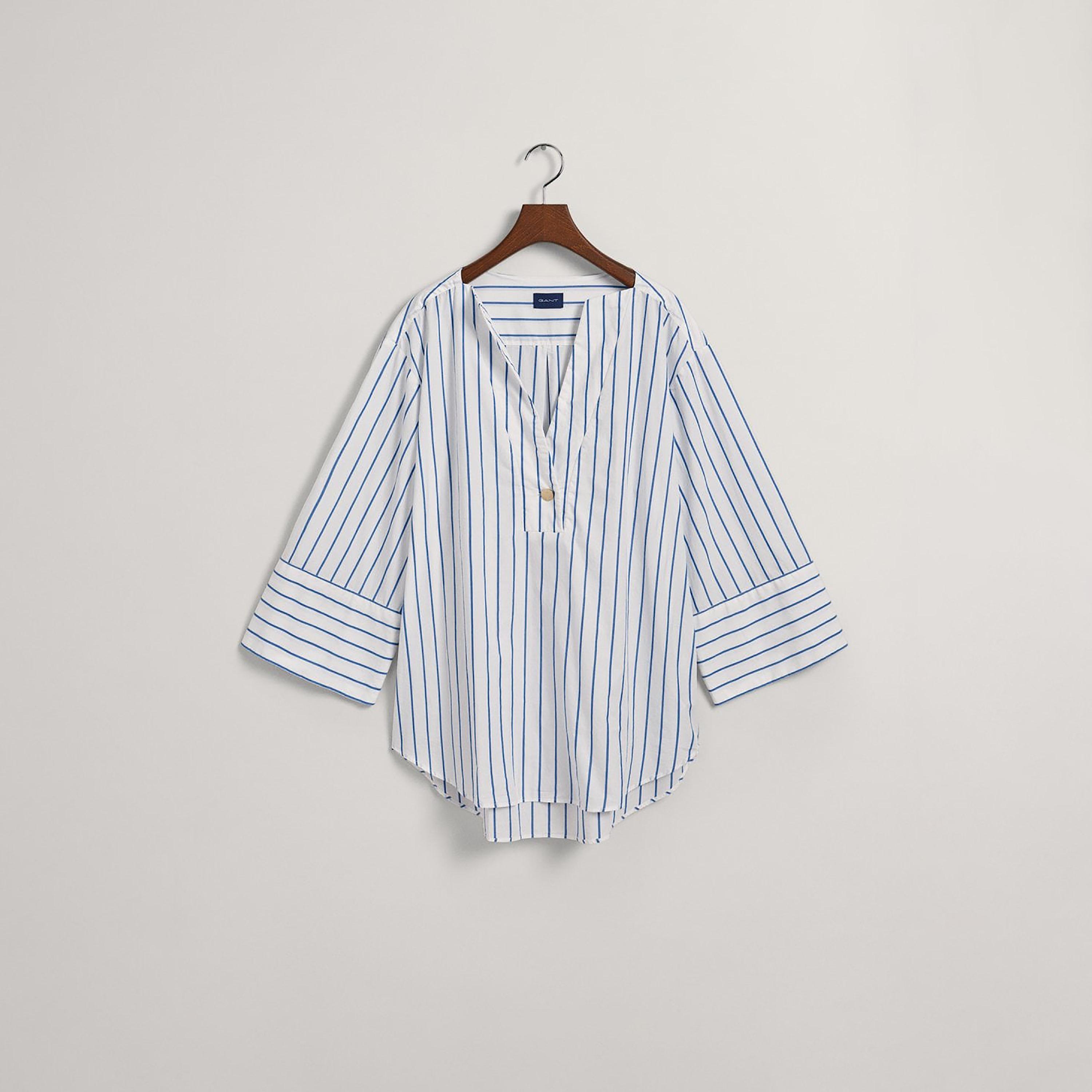 Gant Relaxed Fit Striped V-Neck Long Sleeves Women's Shirt-women-clothing-shirtsandblouses-shirts-image-5