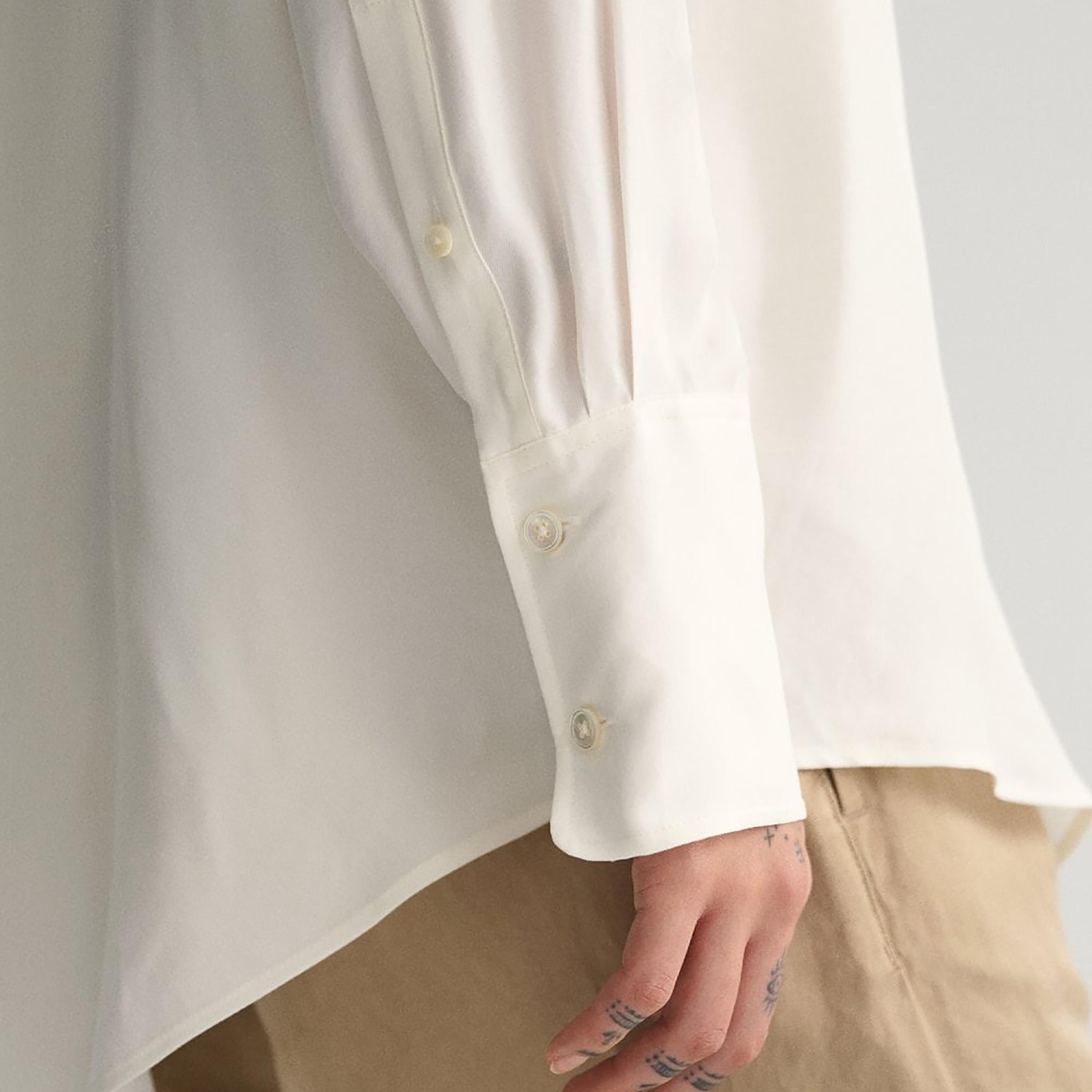 Gant Relaxed Fit Plain Collared Gathered Sleeves Shirt-men-clothing-shirts-image-3