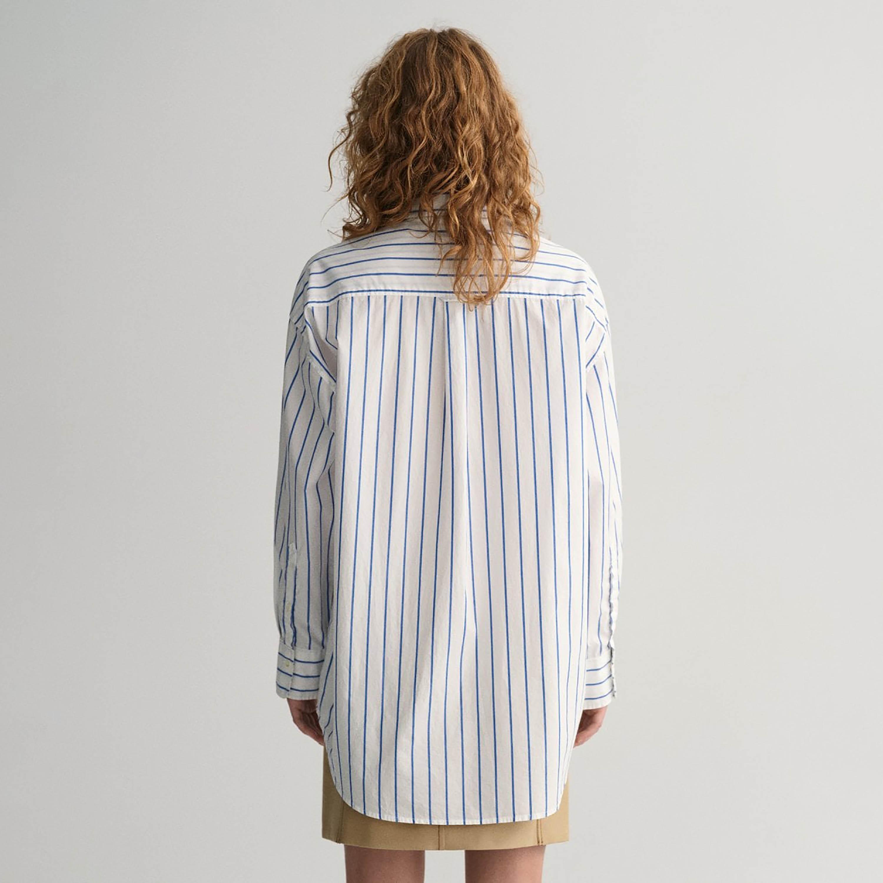 Gant Oversize Fit Striped Collared Long Sleeves Women's Shirt-women-clothing-shirtsandblouses-shirts-image-3