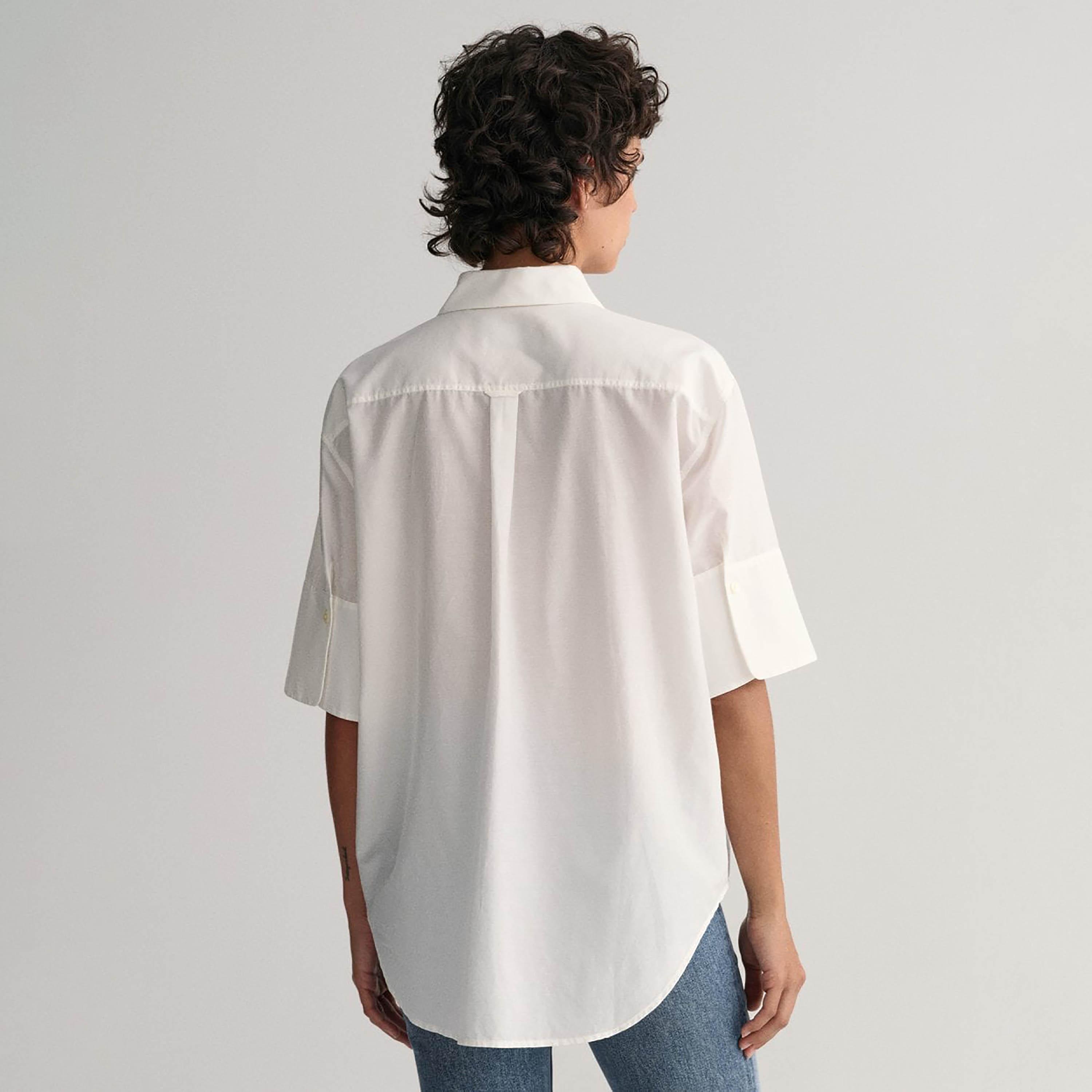قميص نسائي بأكمام قصيرة بياقة بسيطة من غانت مريح-women-clothing-shirtsandblouses-shirts-image-4