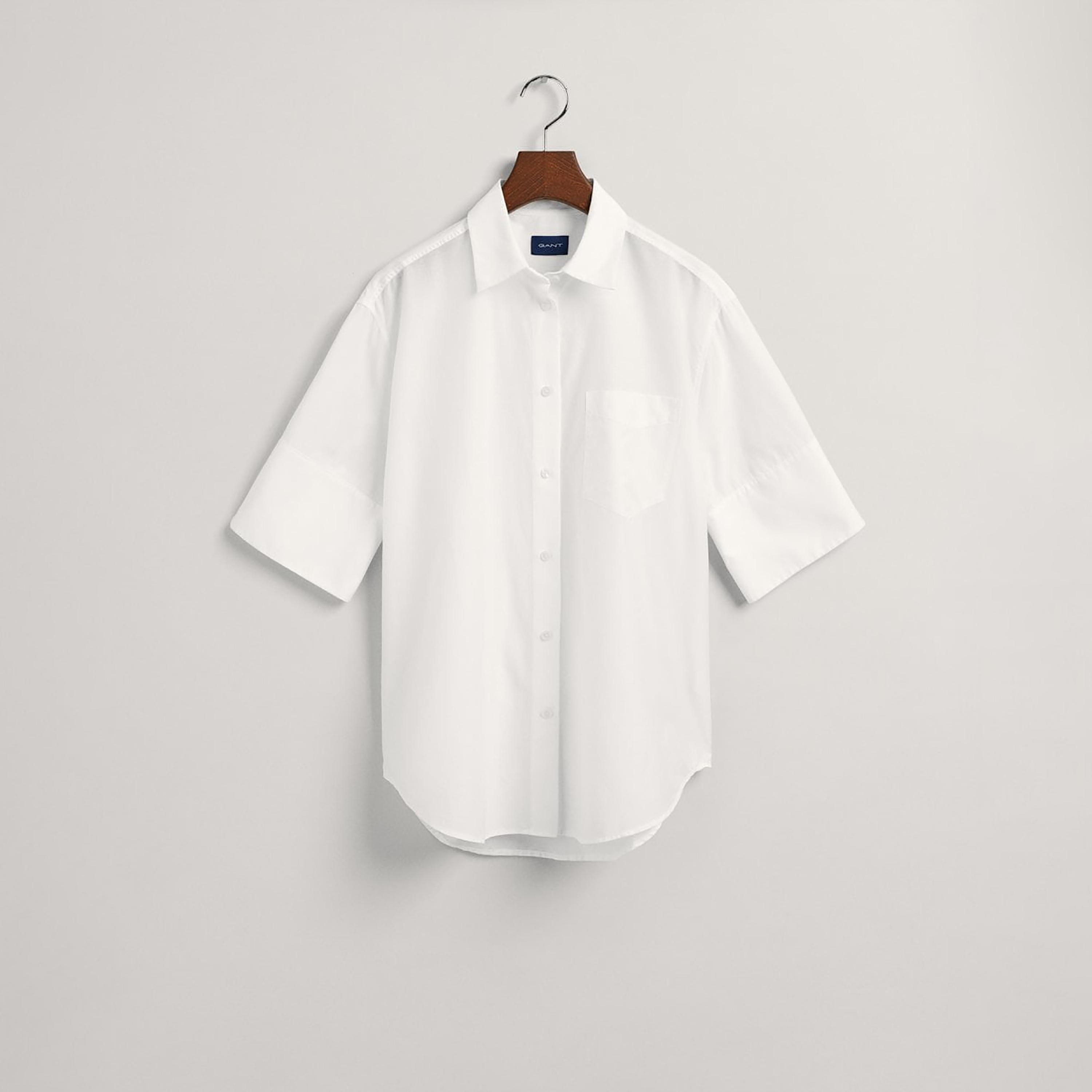 قميص نسائي بأكمام قصيرة بياقة بسيطة من غانت مريح-women-clothing-shirtsandblouses-shirts-image-5
