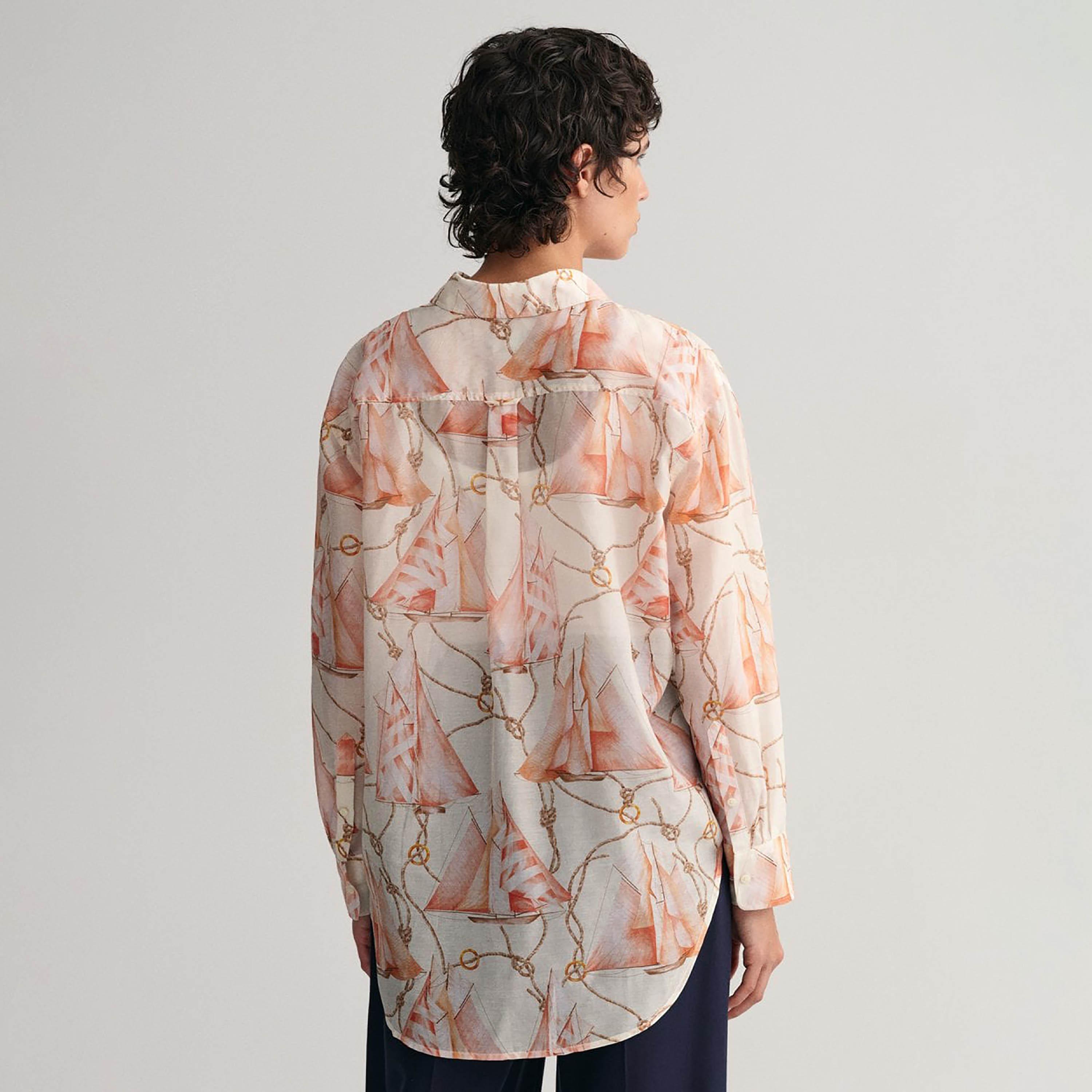 Gant Relaxed Fit Printed Collared Long Sleeves Women's Shirt-women-clothing-shirtsandblouses-shirts-image-3