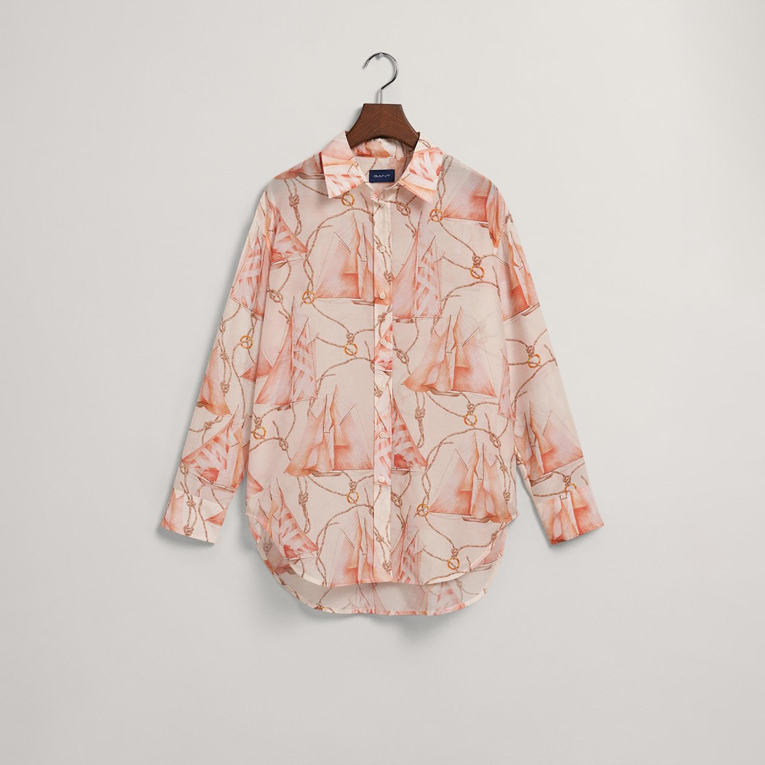Gant Relaxed Fit Printed Collared Long Sleeves Women's Shirt-women-clothing-shirtsandblouses-shirts-image-5