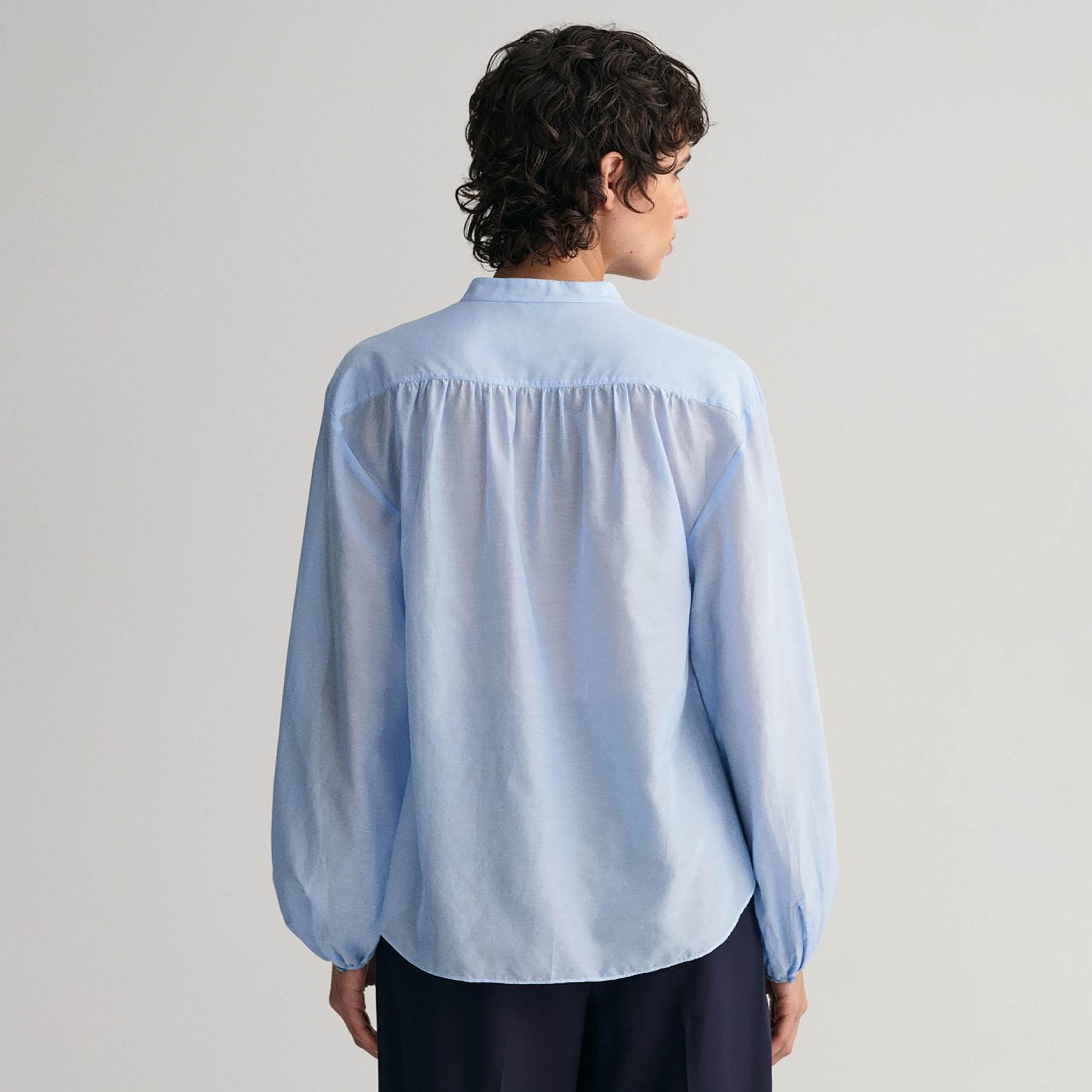 Gant Relaxed Fit Plain Mandarin Neck Long Sleeves Women's Shirt-women-clothing-shirtsandblouses-shirts-image-14