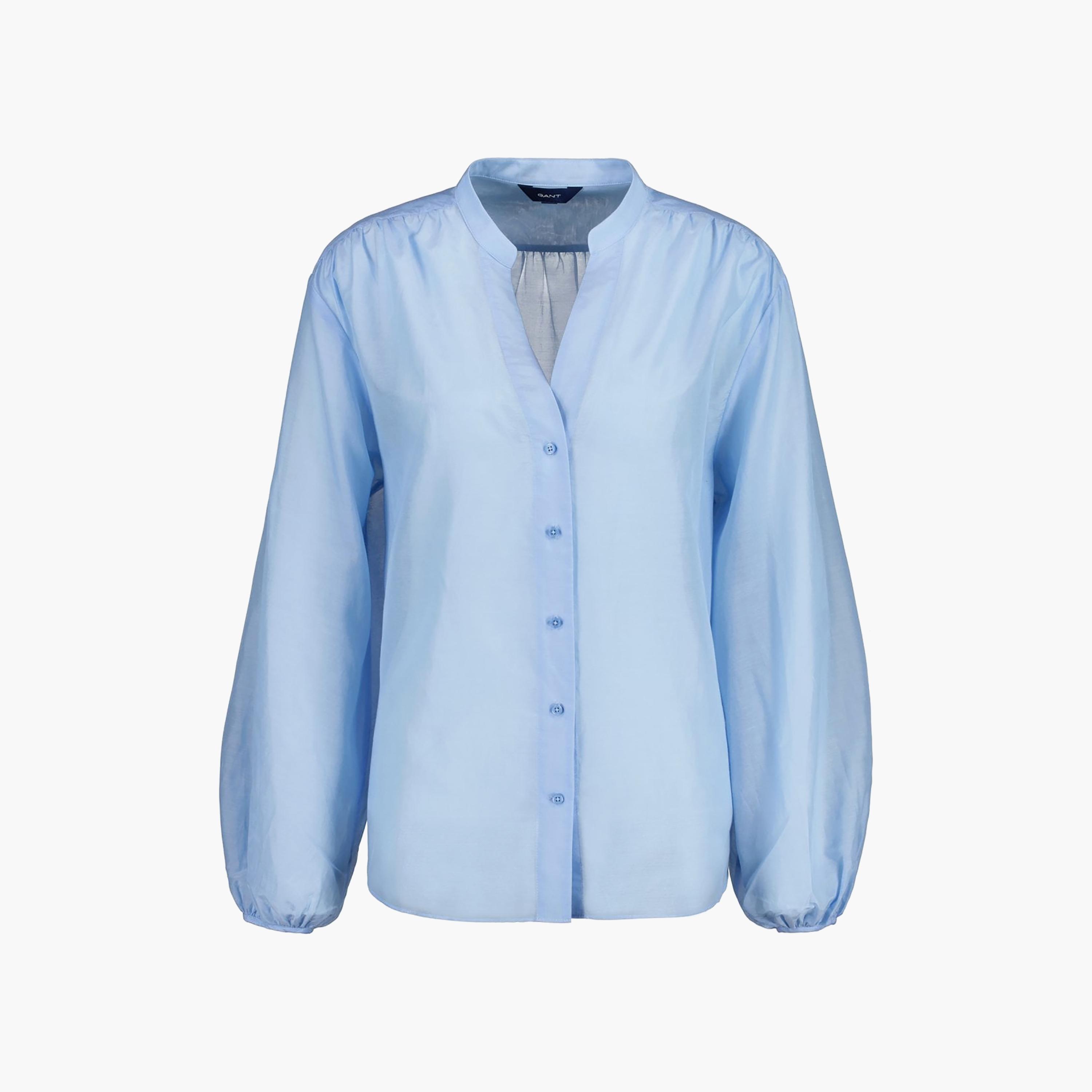 Gant Relaxed Fit Plain Mandarin Neck Long Sleeves Women's Shirt-women-clothing-shirtsandblouses-shirts-image-15