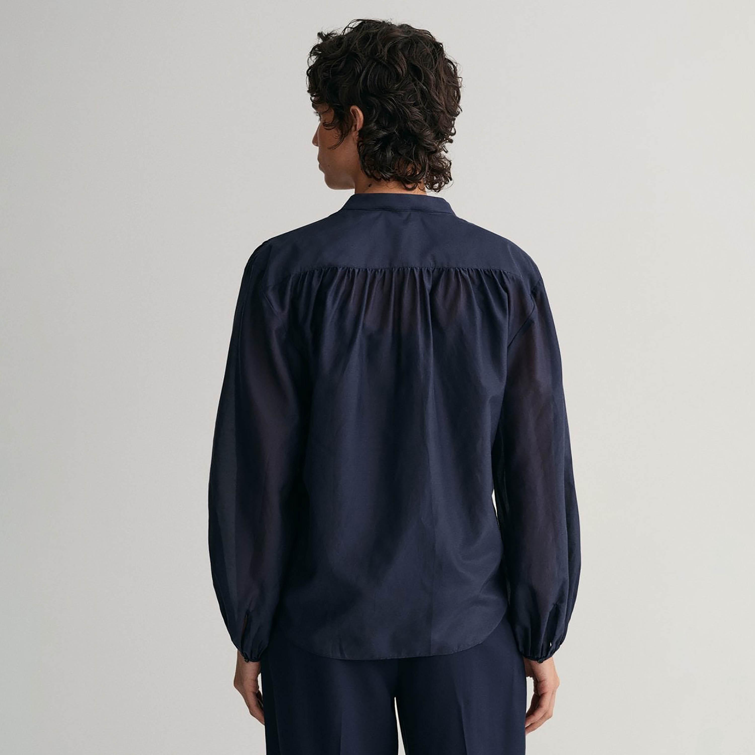 Gant Relaxed Fit Plain Mandarin Neck Long Sleeves Women's Shirt-women-clothing-shirtsandblouses-shirts-image-4