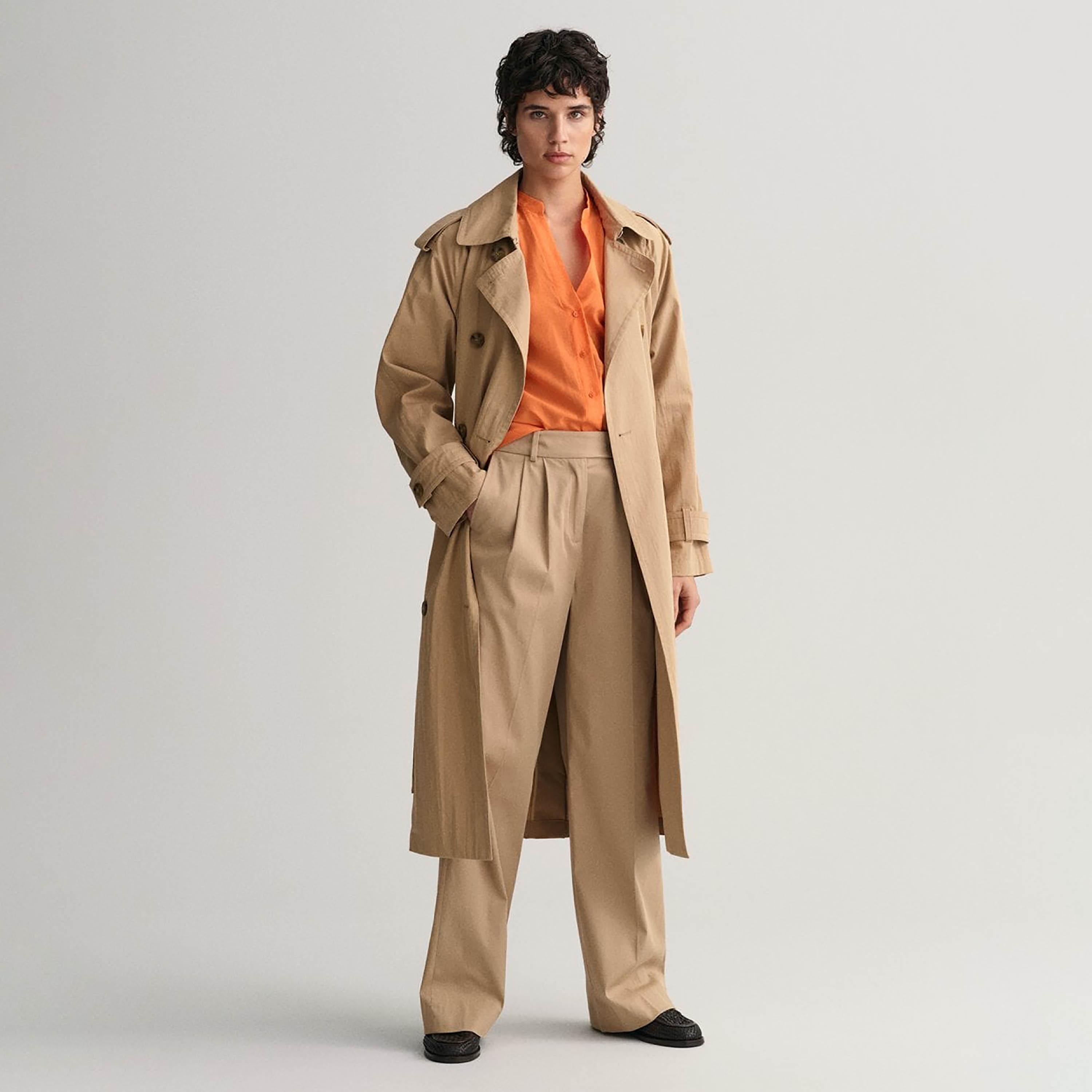 Gant Relaxed Fit Plain Mandarin Neck Long Sleeves Women's Shirt-women-clothing-shirtsandblouses-shirts-image-7