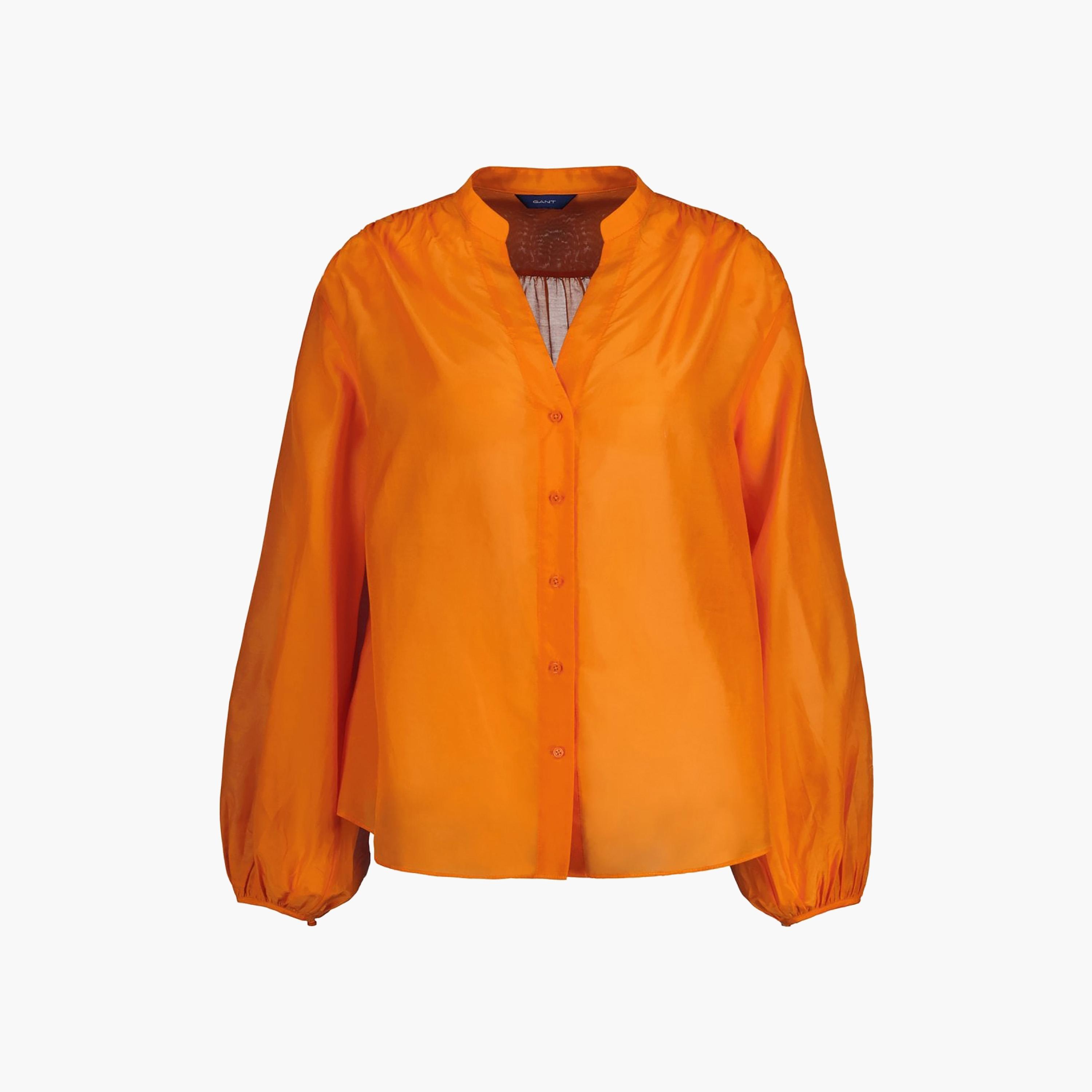 Gant Relaxed Fit Plain Mandarin Neck Long Sleeves Women's Shirt-women-clothing-shirtsandblouses-shirts-image-10