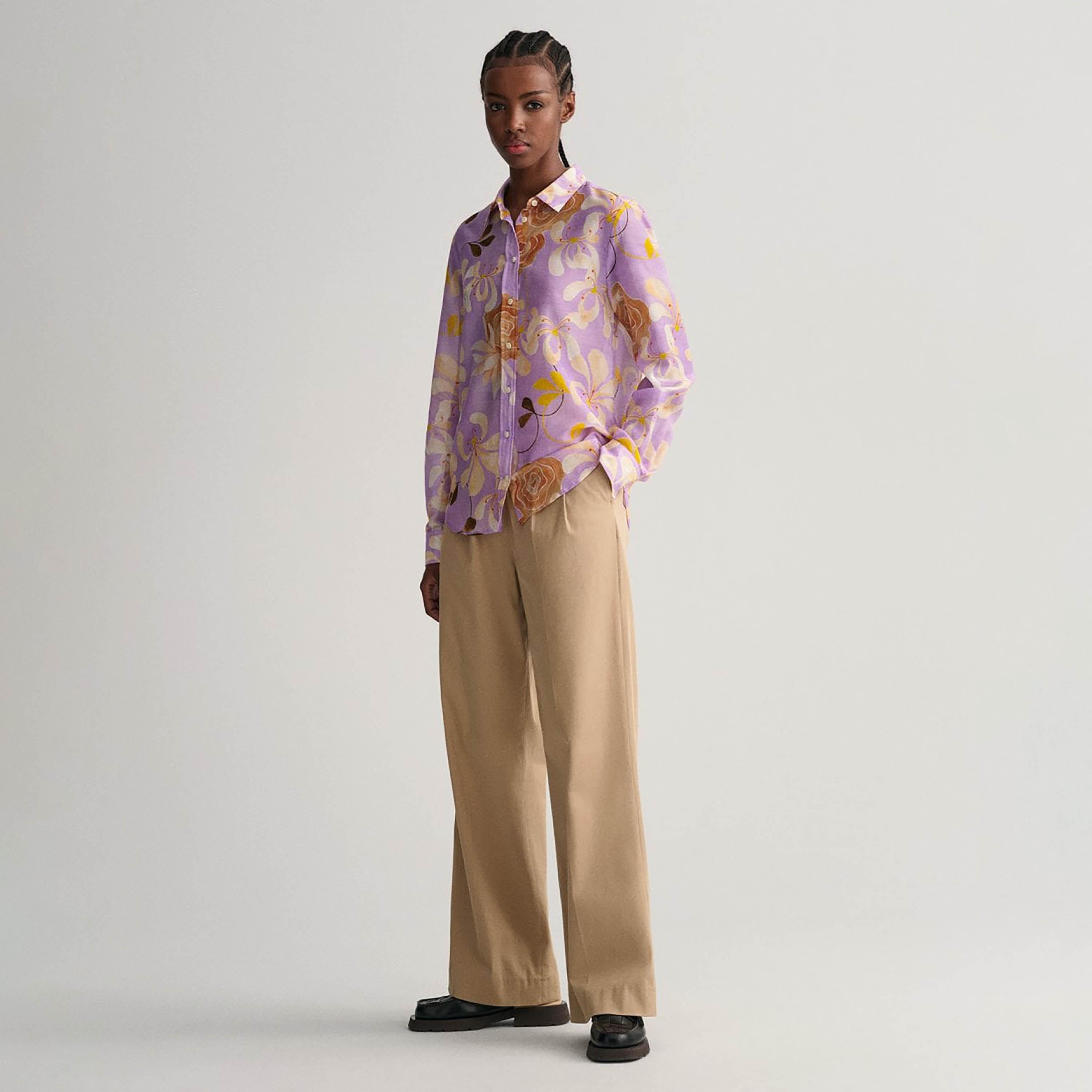 Gant Regular Fit Floral Print Collared Long Sleeves Women's Shirt-women-clothing-shirtsandblouses-shirts-image-2