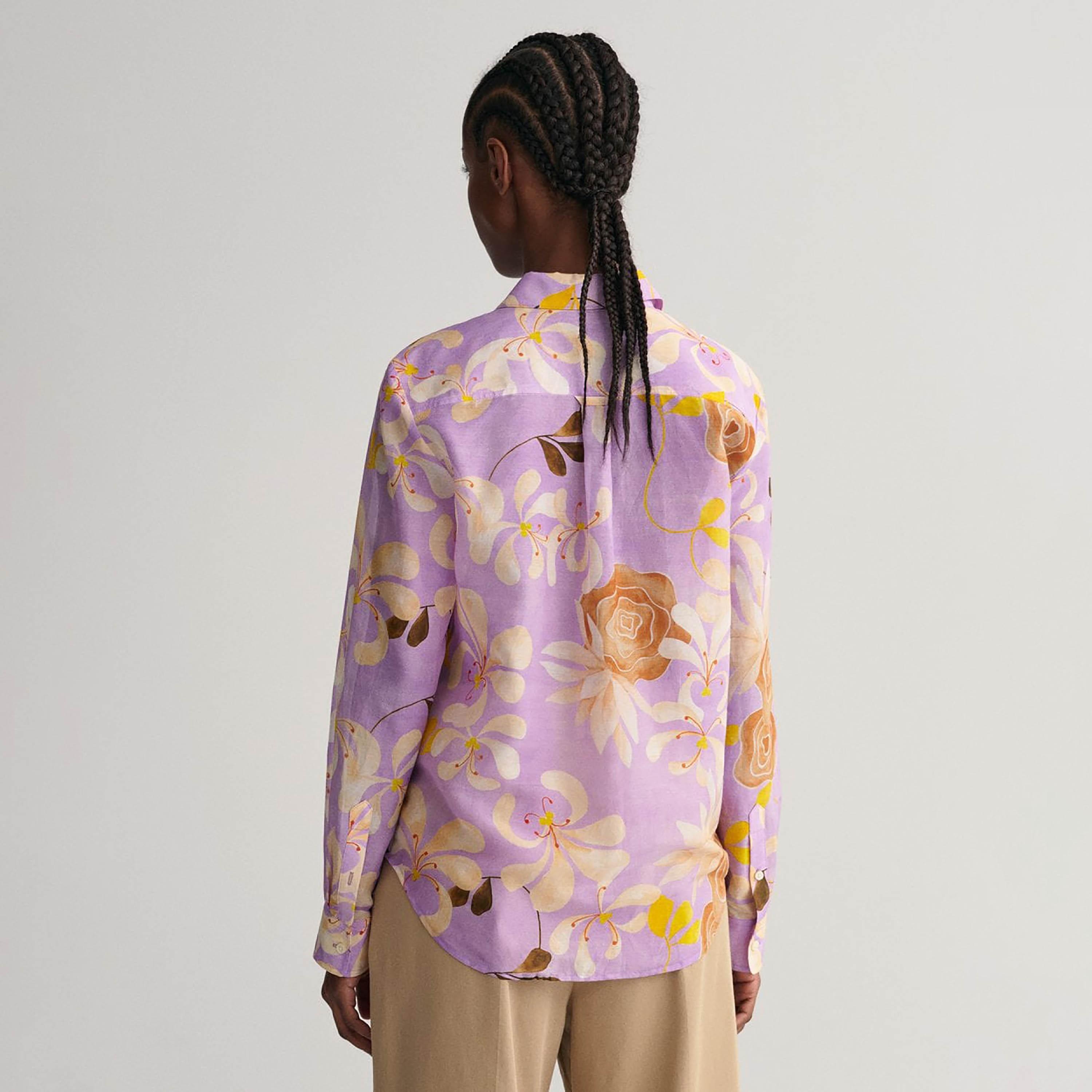 Gant Regular Fit Floral Print Collared Long Sleeves Women's Shirt-women-clothing-shirtsandblouses-shirts-image-4