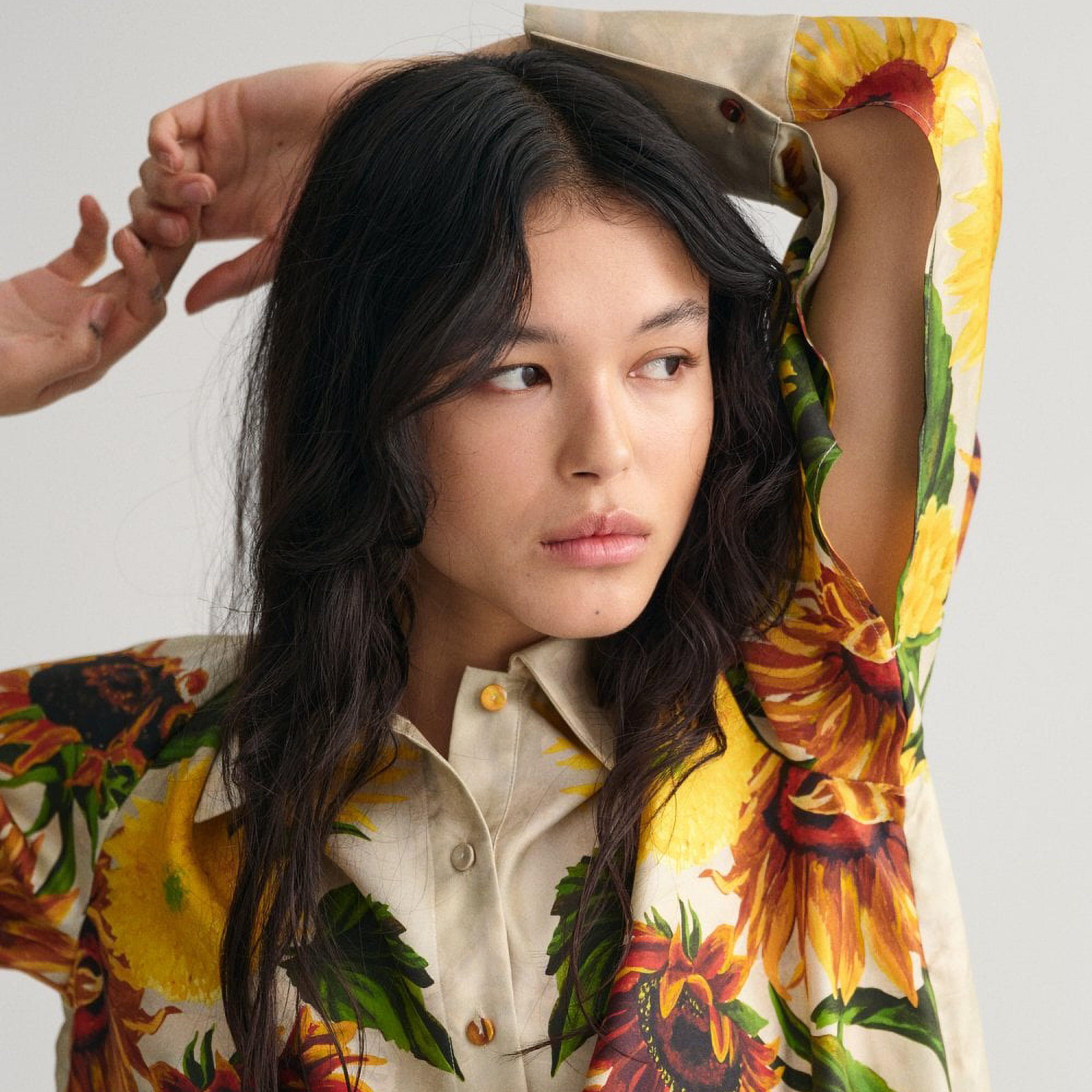 Gant Floral Print Collared Long Sleeves Women's Top-women-clothing-shirtsandblouses-shirts-image-2
