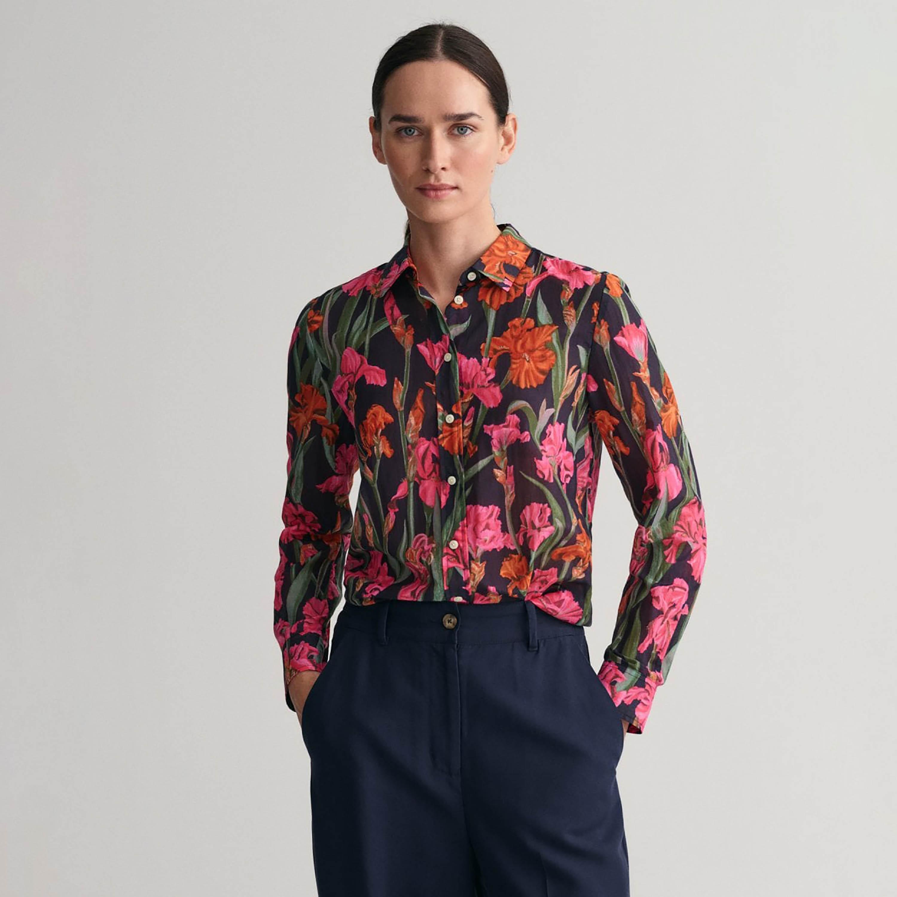 Gant Regular Fit Floral Print Collared Long Sleeves Women's Shirt-women-clothing-shirtsandblouses-shirts-image-1