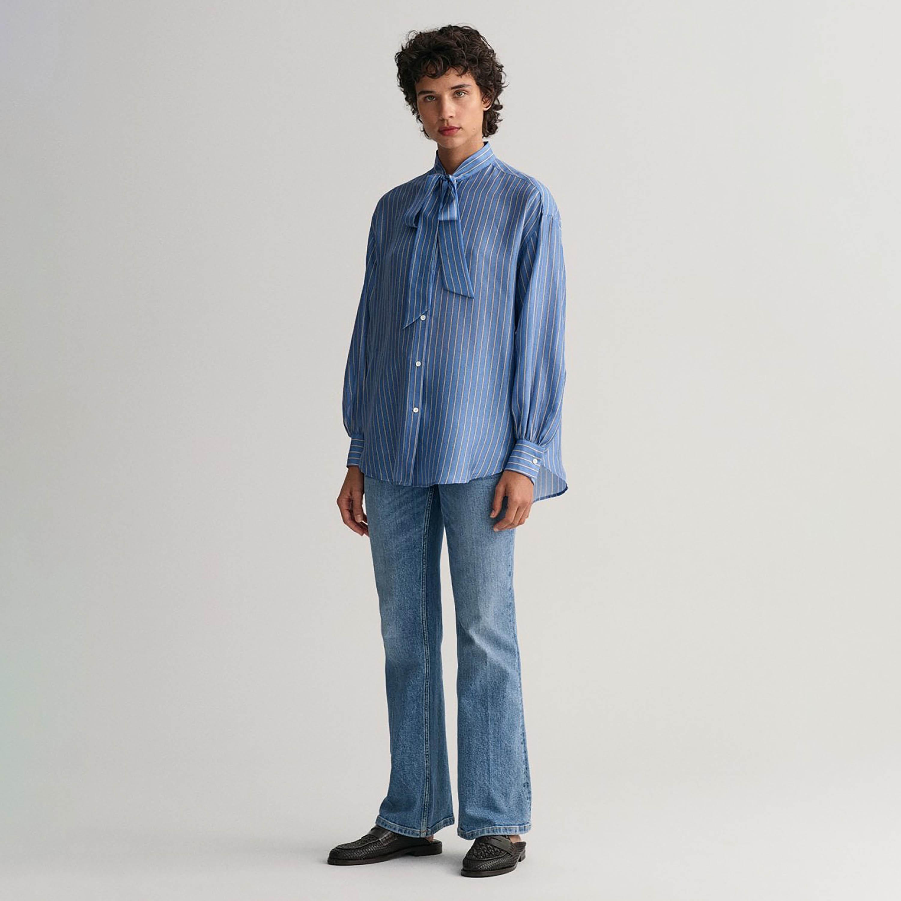 Gant Regular Fit Striped Collared Long Sleeves Women's Shirt-women-clothing-shirtsandblouses-shirts-image-3