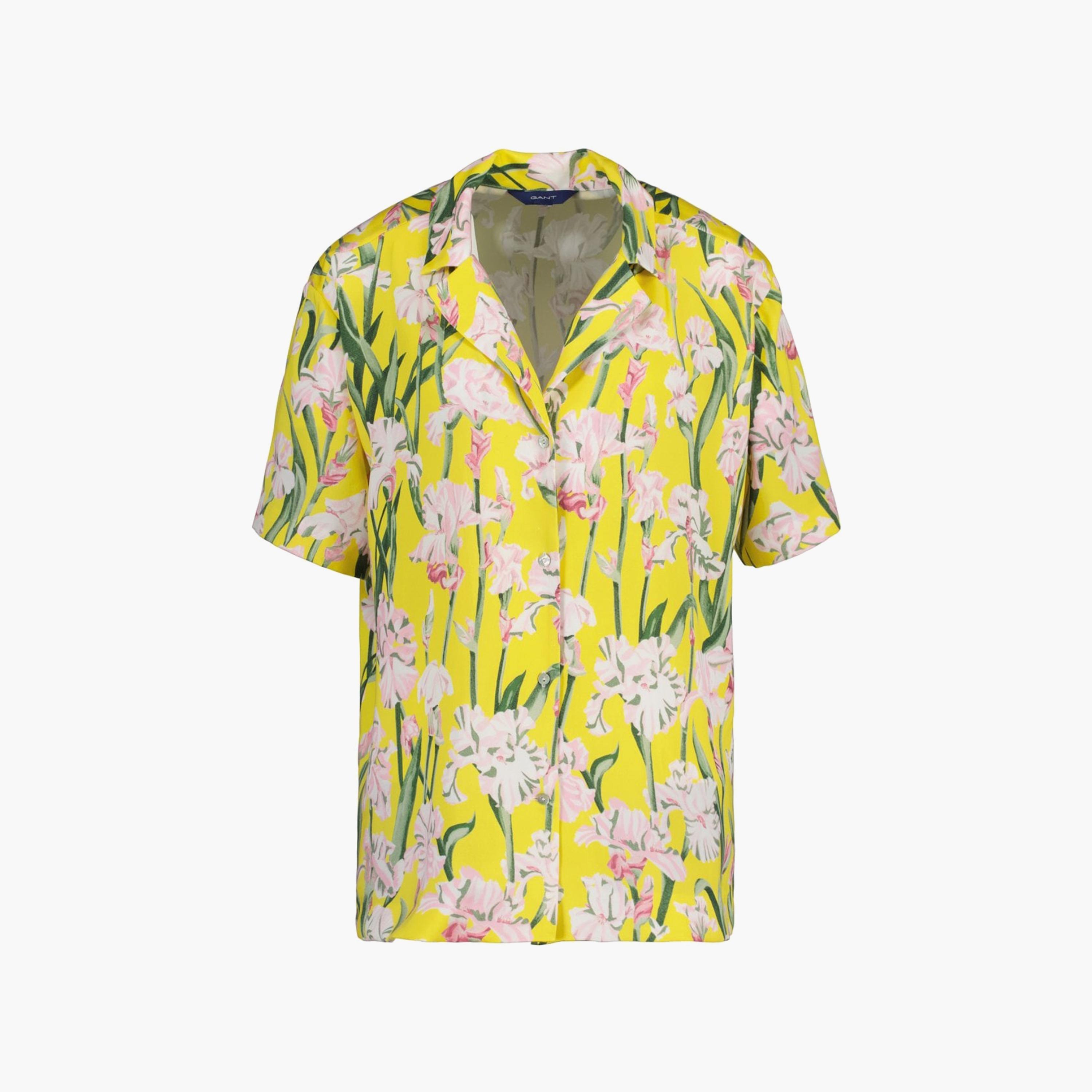 Gant Iris Print Cuban Collar Short Sleeves Shirt-women-clothing-shirtsandblouses-shirts-image-1