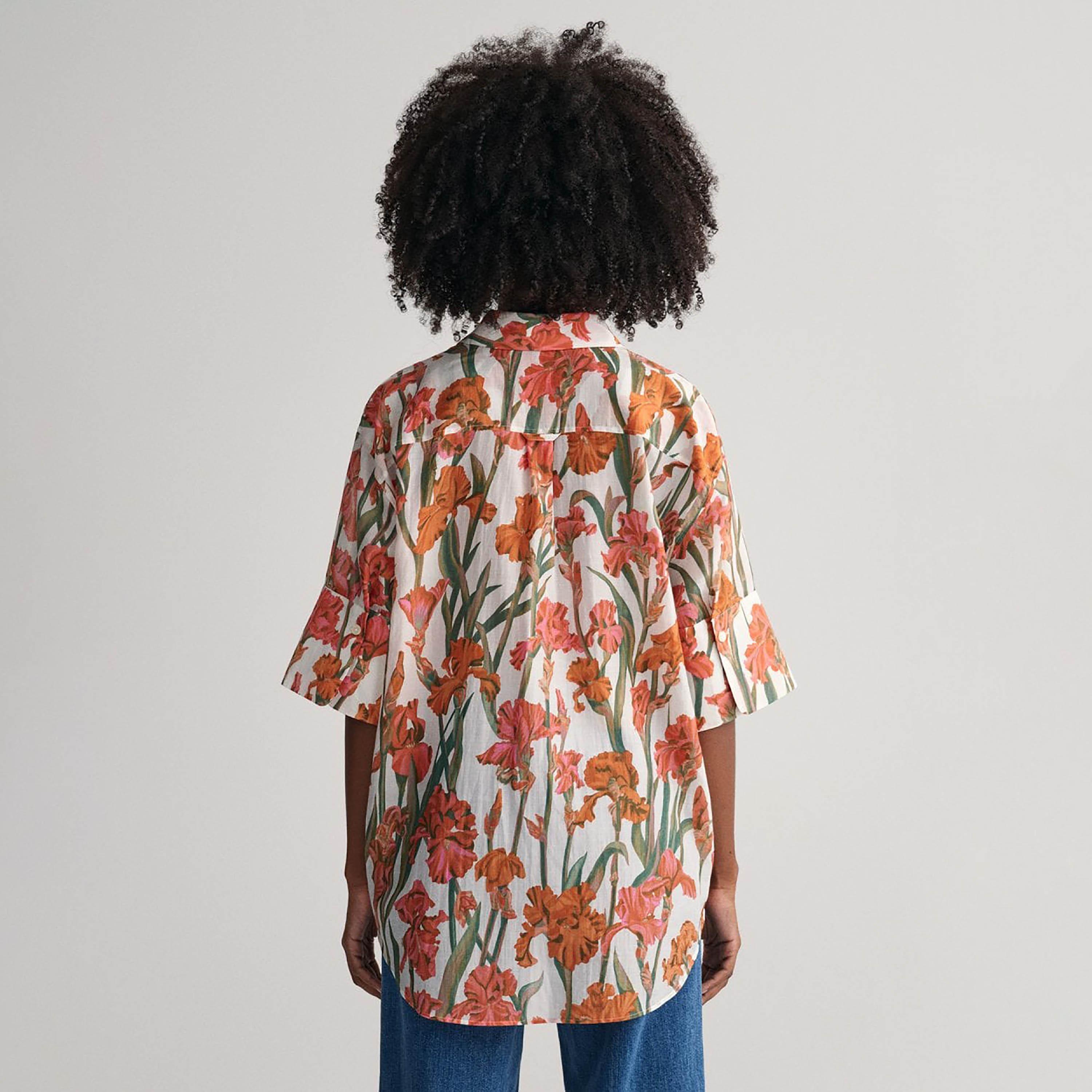 Gant Regular Fit Floral Print Collared Short Sleeves Women's Shirt-women-clothing-shirtsandblouses-shirts-image-4