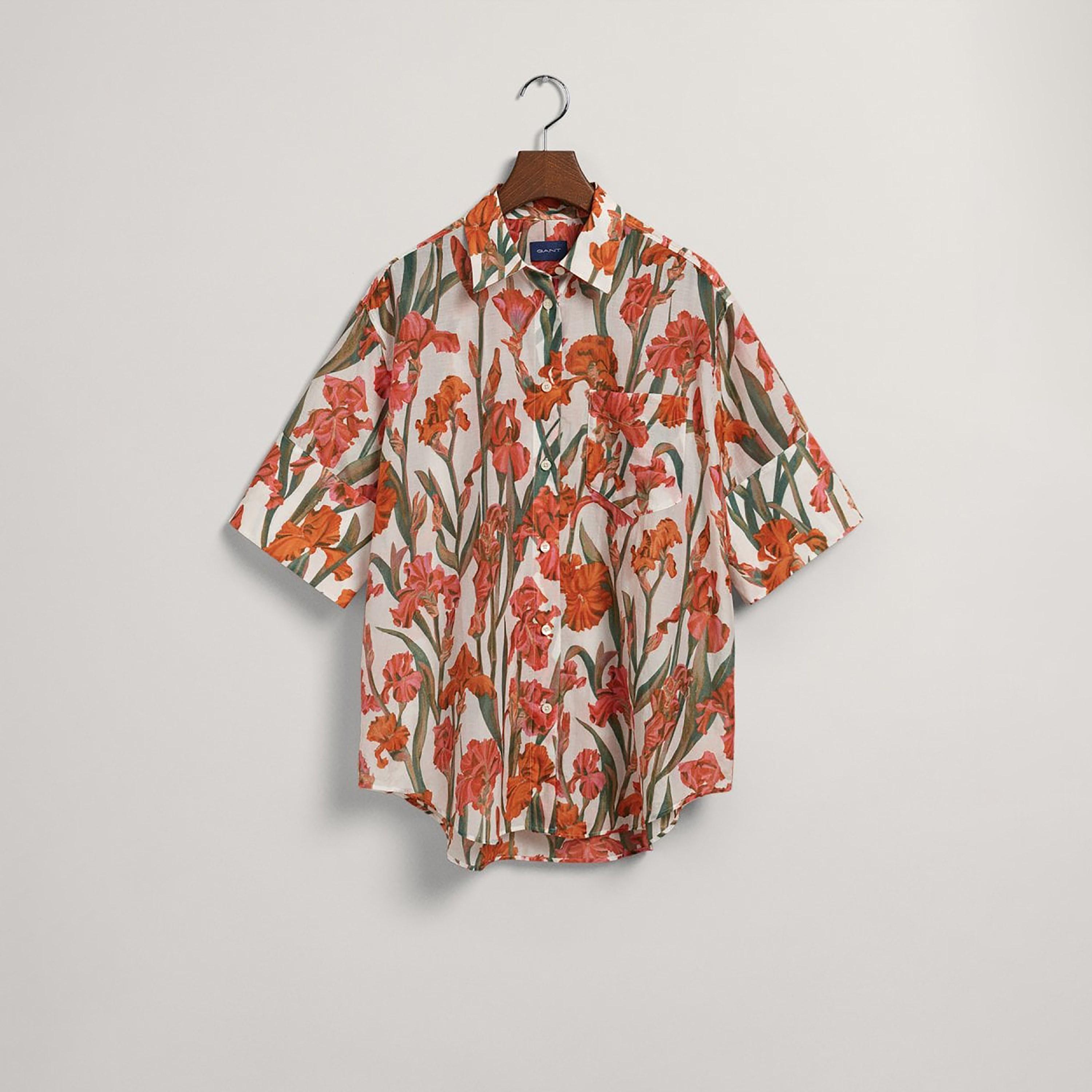 Gant Regular Fit Floral Print Collared Short Sleeves Women's Shirt-women-clothing-shirtsandblouses-shirts-image-5