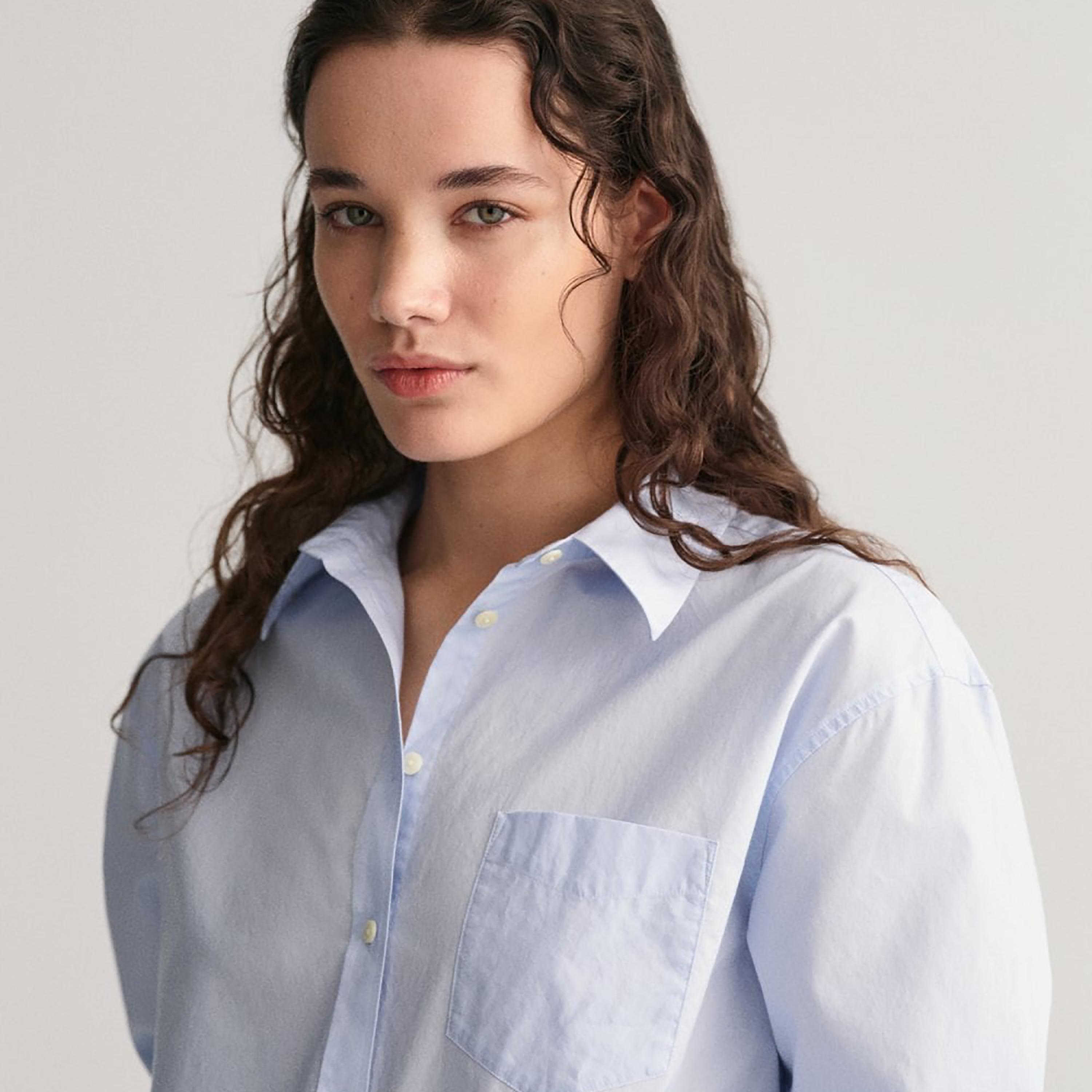 قميص غانت مريح بياقة طويلة وياقة بسيطة-women-clothing-shirtsandblouses-shirts-image-2