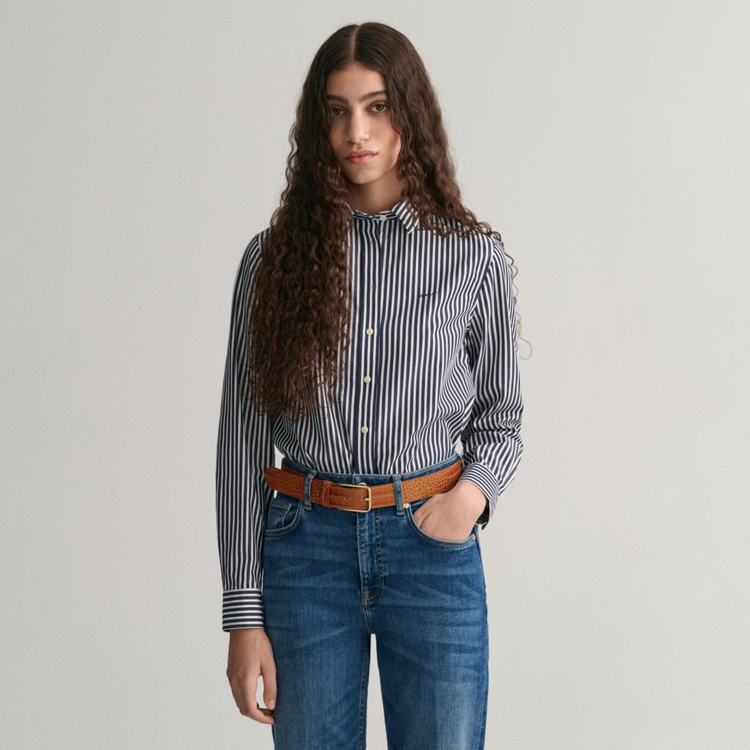 Gant Regular Fit Striped Collared Long Sleeves Shirt-women-clothing-shirtsandblouses-shirts-image-1