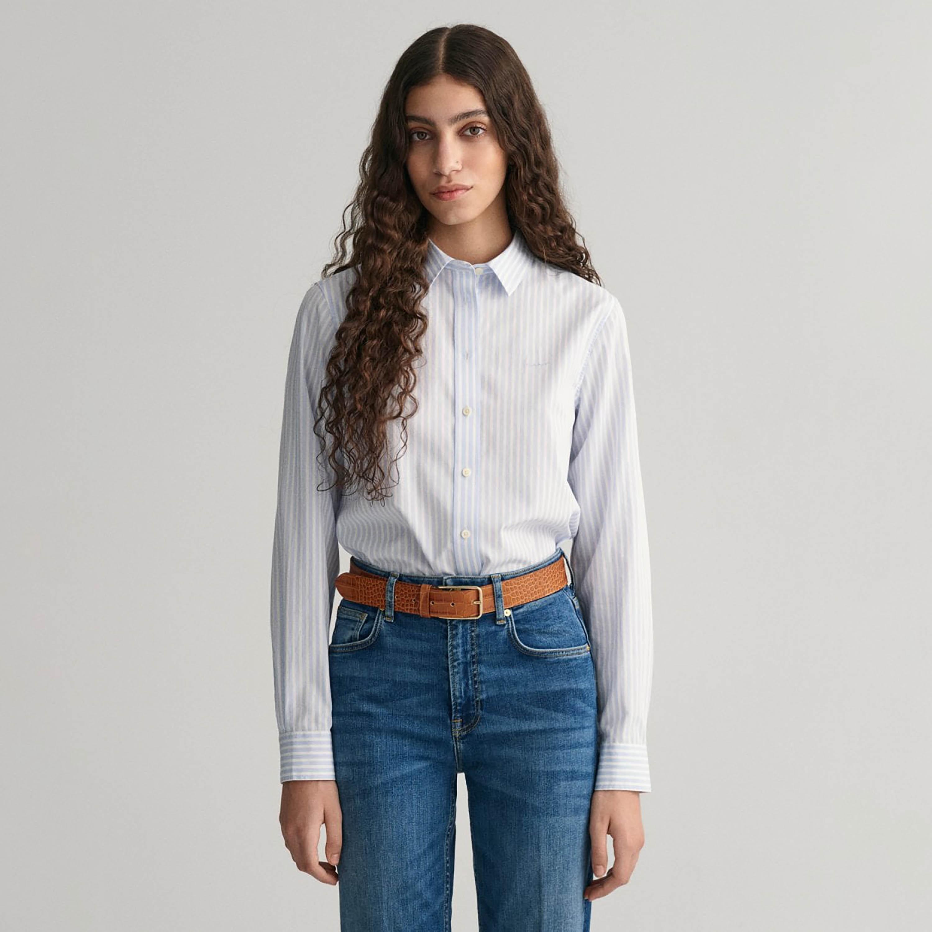Gant Regular Fit Striped Collared Long Sleeves Women's Shirt-women-clothing-shirtsandblouses-shirts-image-1