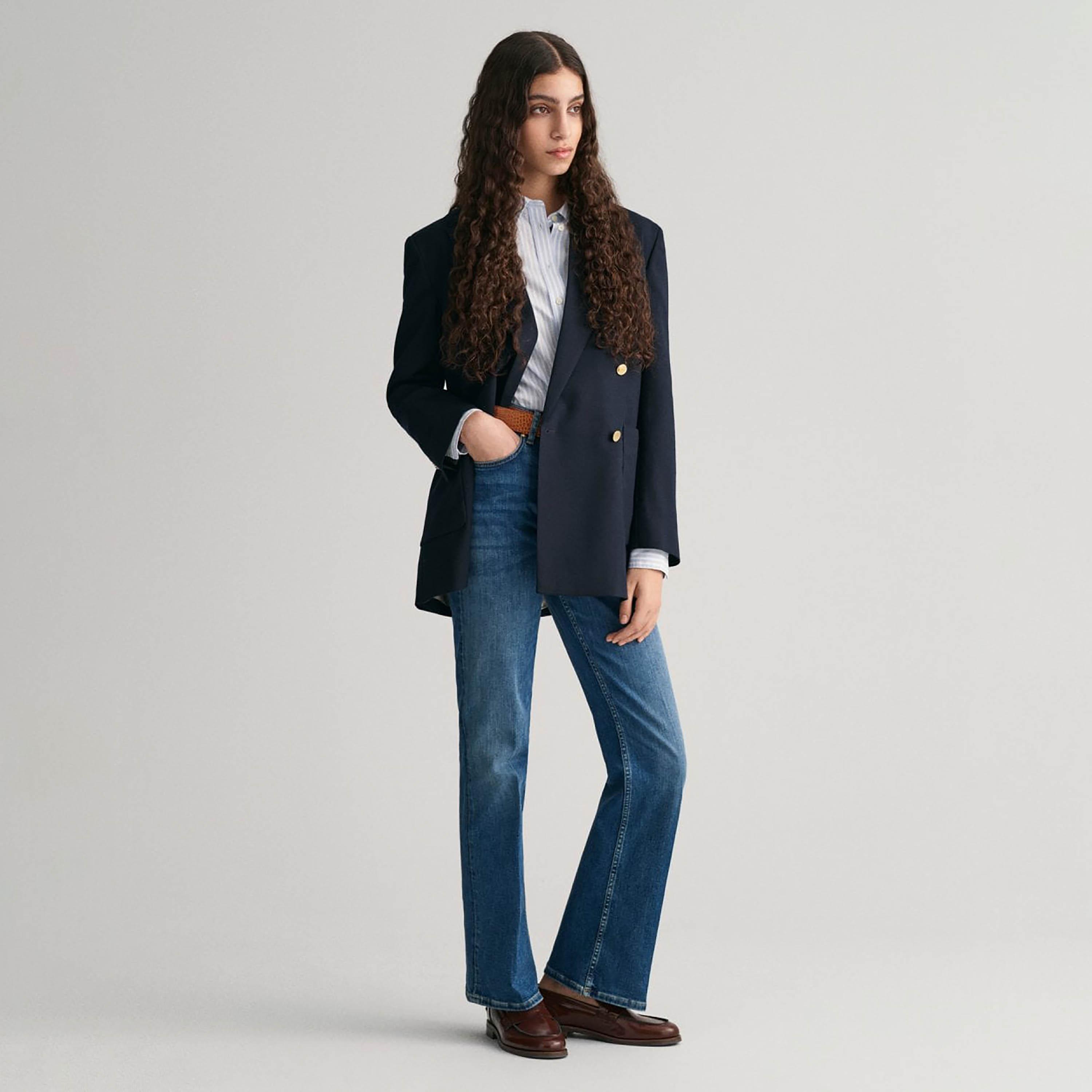 Gant Regular Fit Striped Collared Long Sleeves Women's Shirt-women-clothing-shirtsandblouses-shirts-image-2