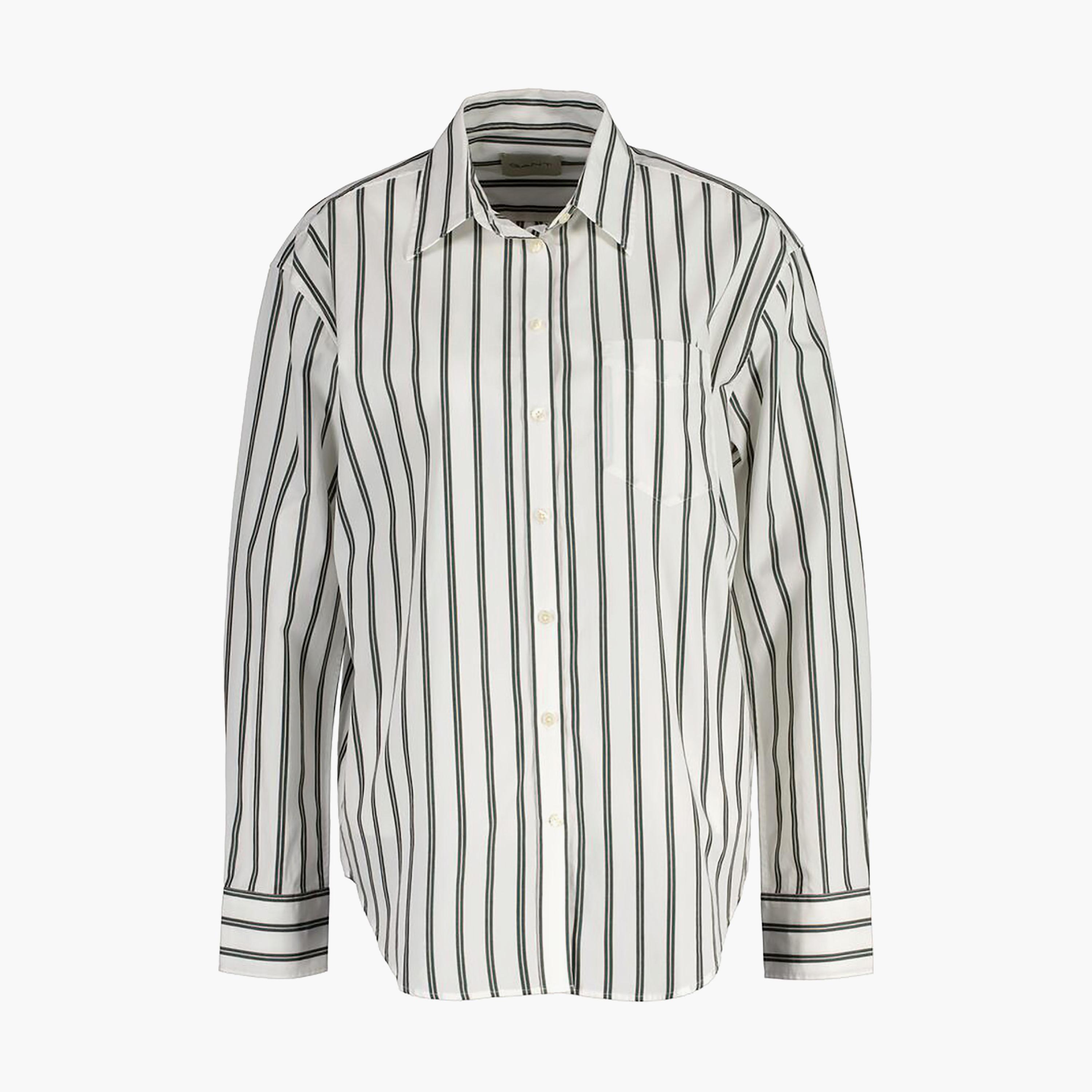 قميص نسائي مخطط بياقة وأكمام طويلة من Gant-women-clothing-shirtsandblouses-shirts-image-1