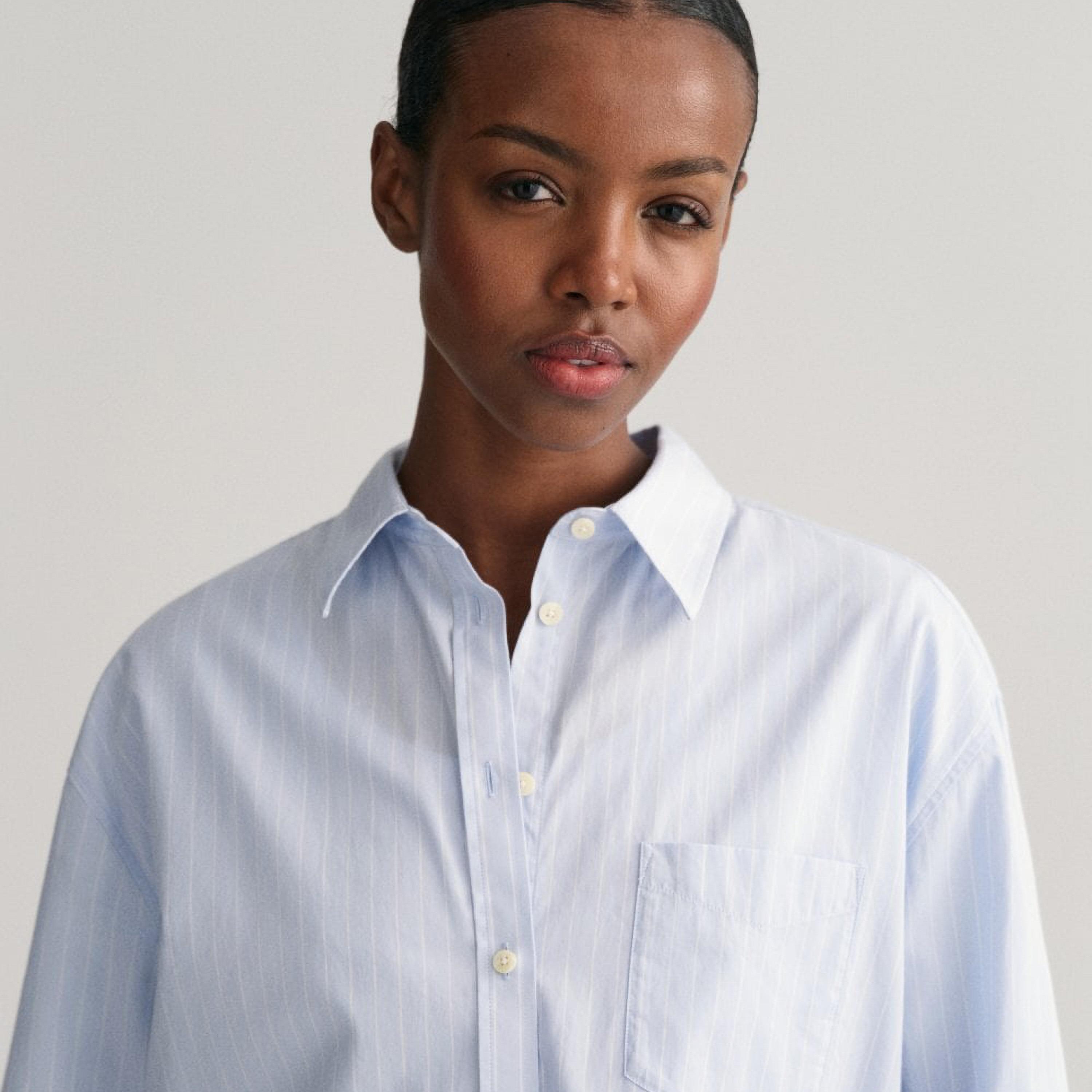 Gant Relaxed Fit Striped Collared Long Sleeves Women's Shirt-women-clothing-shirtsandblouses-shirts-image-12