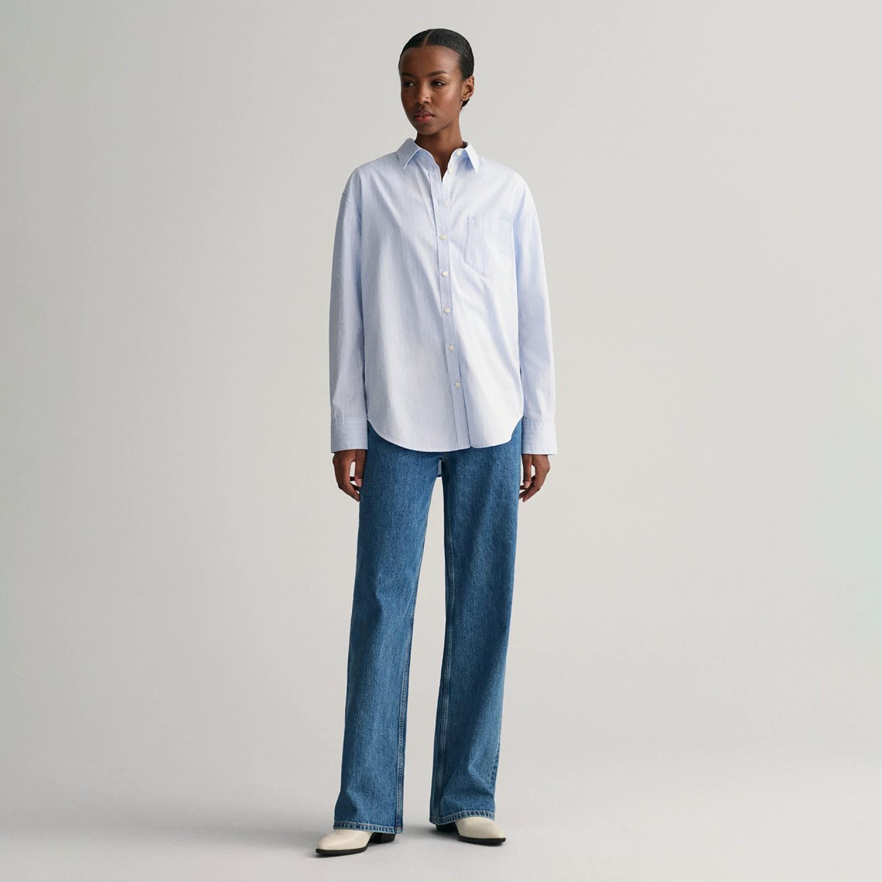 Gant Relaxed Fit Striped Collared Long Sleeves Women's Shirt-women-clothing-shirtsandblouses-shirts-image-13