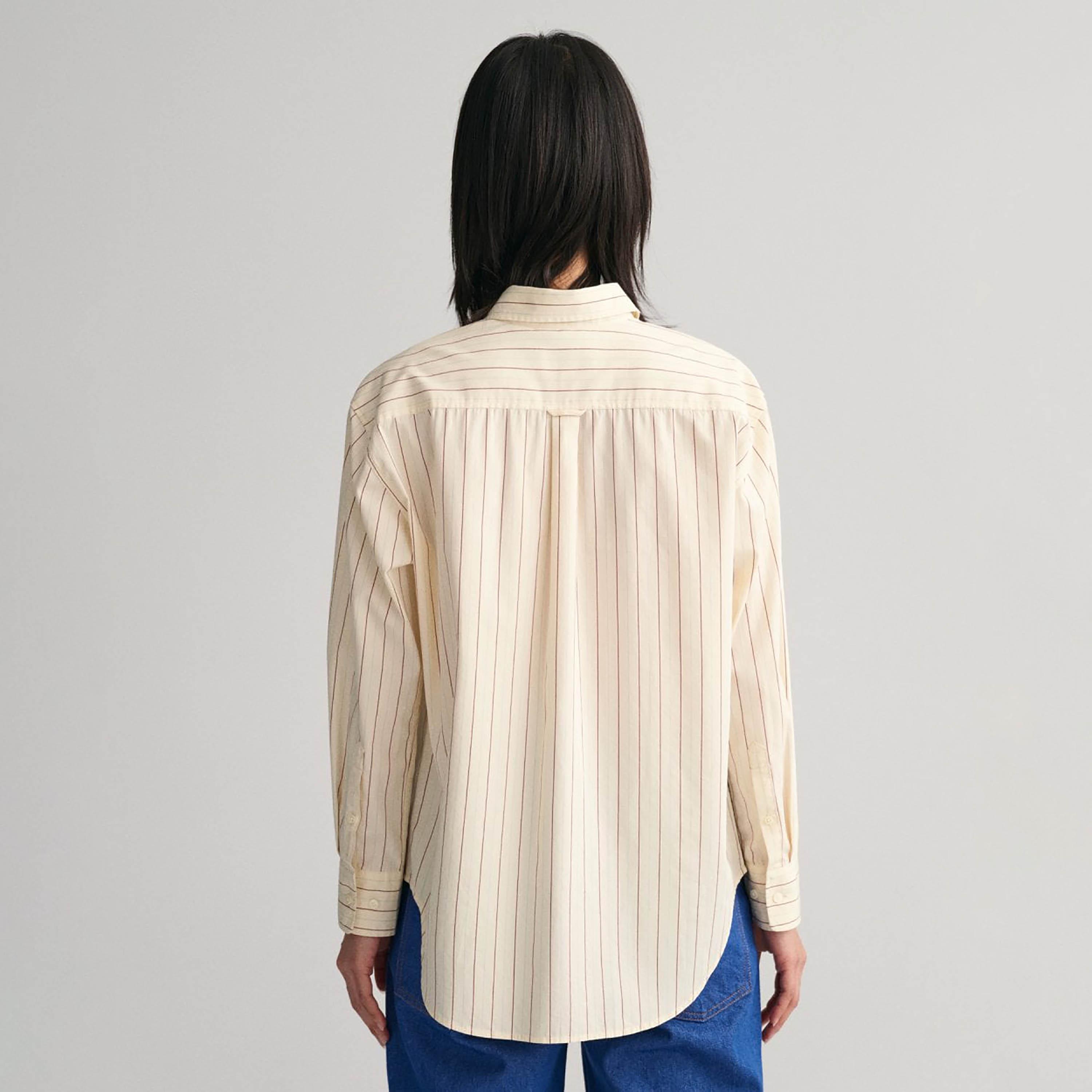 Gant Relaxed Fit Striped Collared Long Sleeves Women's Shirt-women-clothing-shirtsandblouses-shirts-image-9