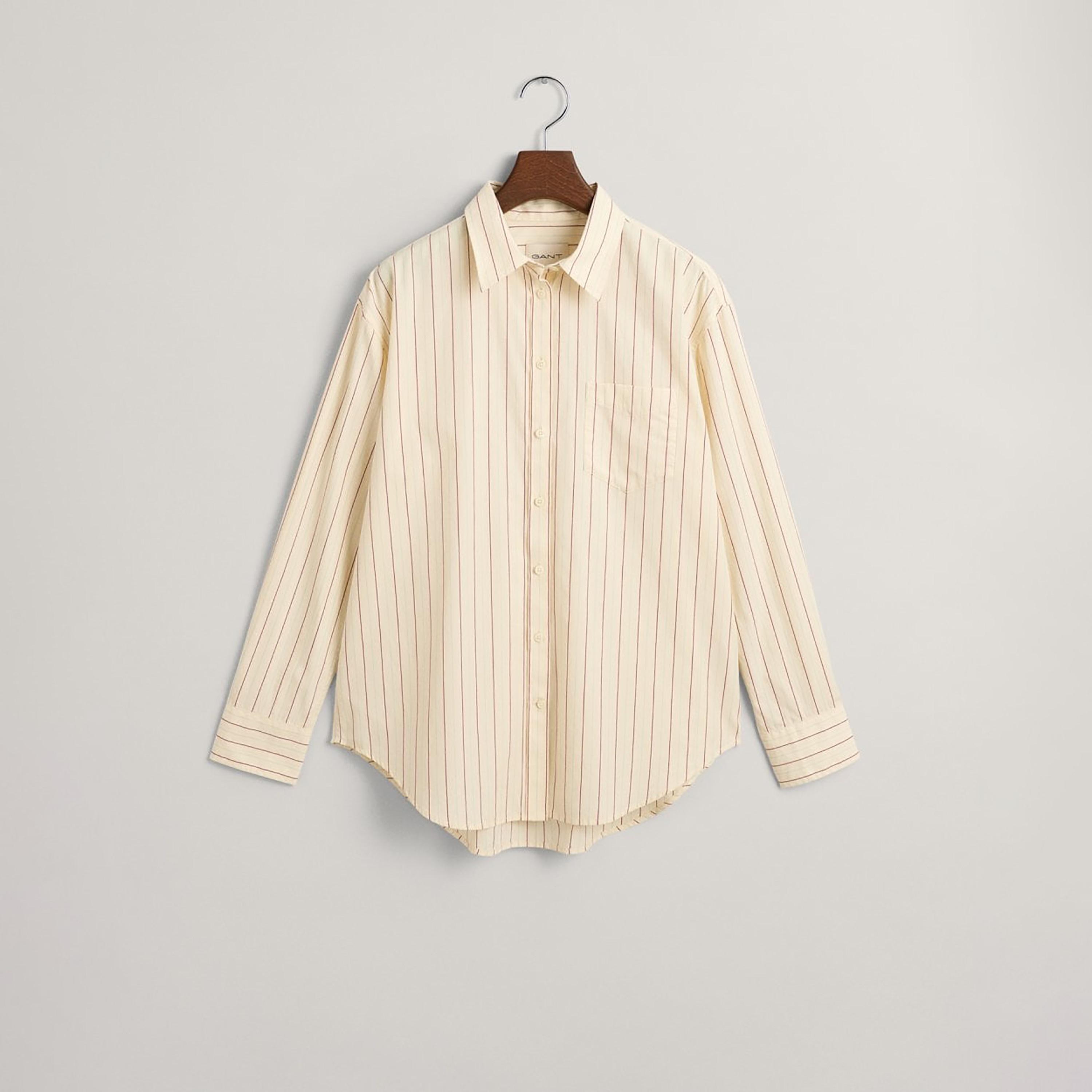 Gant Relaxed Fit Striped Collared Long Sleeves Women's Shirt-women-clothing-shirtsandblouses-shirts-image-10