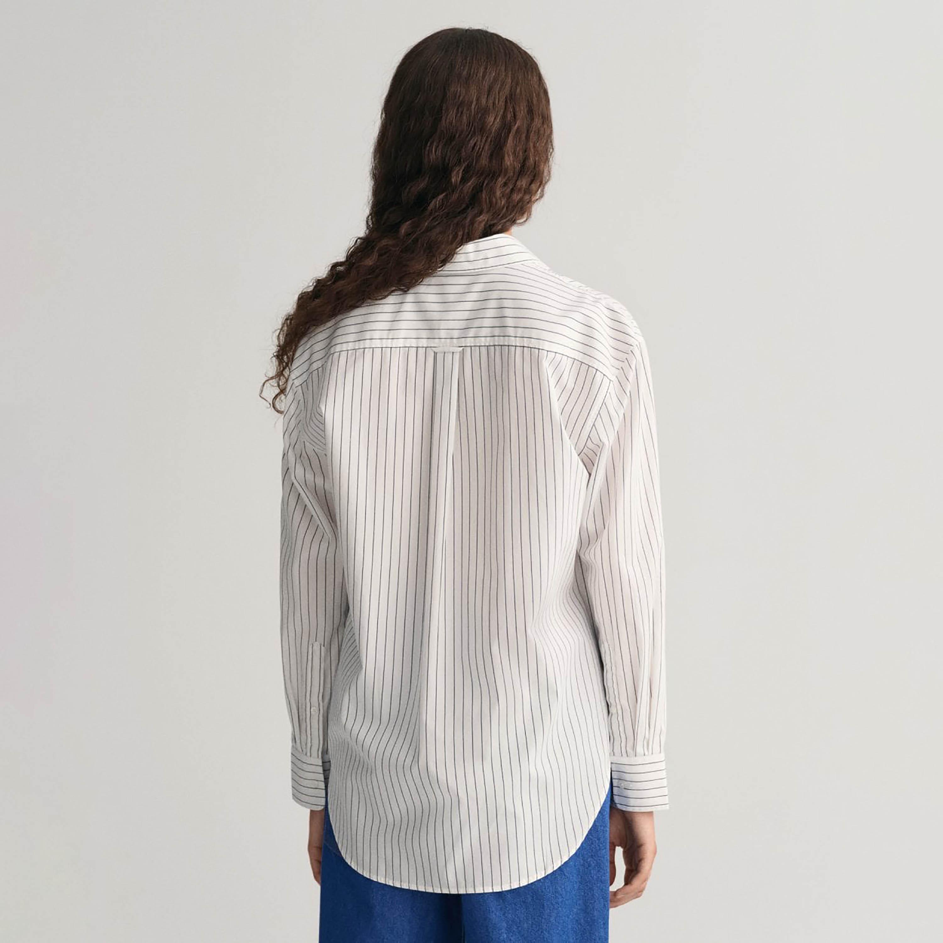 Gant Relaxed Fit Striped Collared Long Sleeves Women's Shirt-women-clothing-shirtsandblouses-shirts-image-4