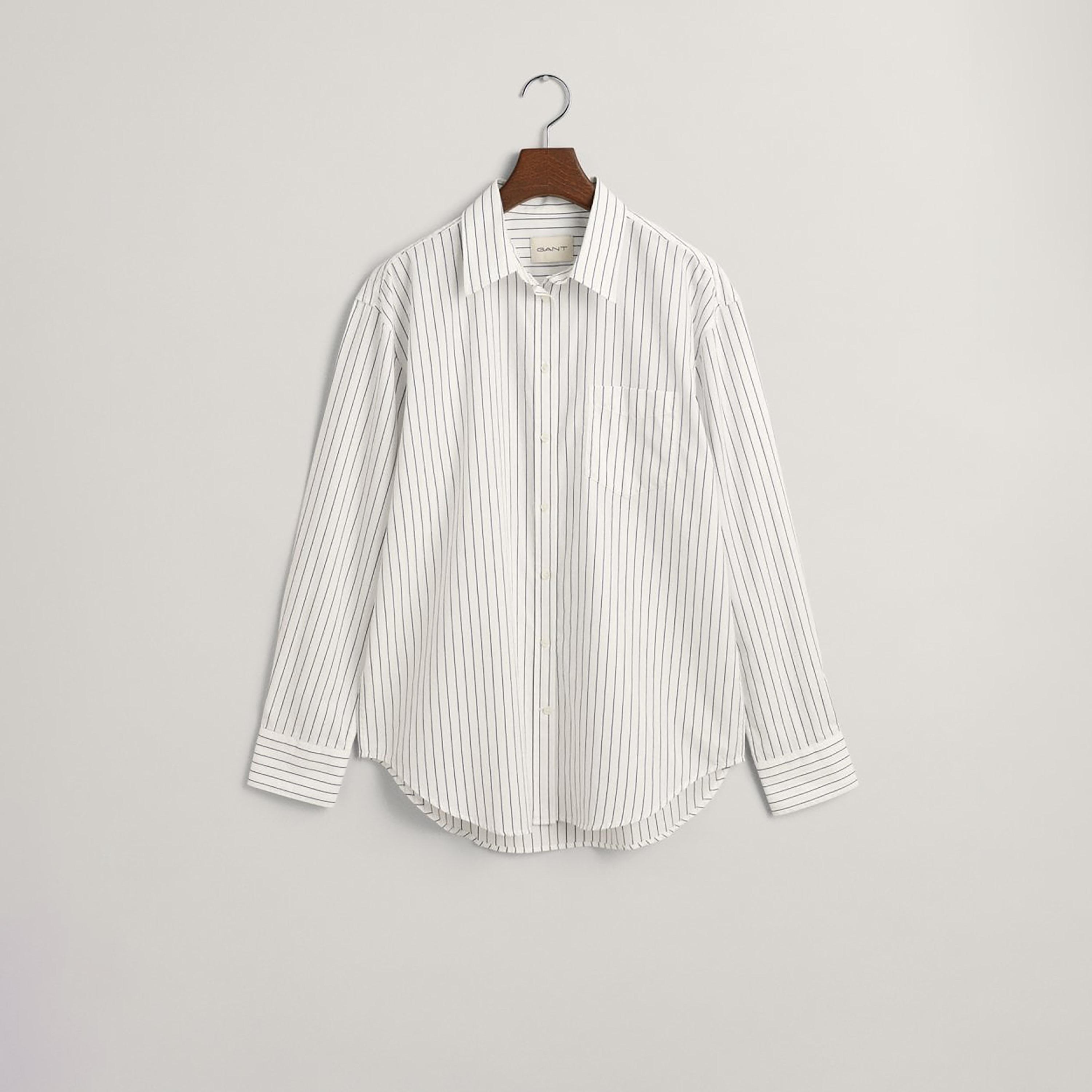 Gant Relaxed Fit Striped Collared Long Sleeves Women's Shirt-women-clothing-shirtsandblouses-shirts-image-5