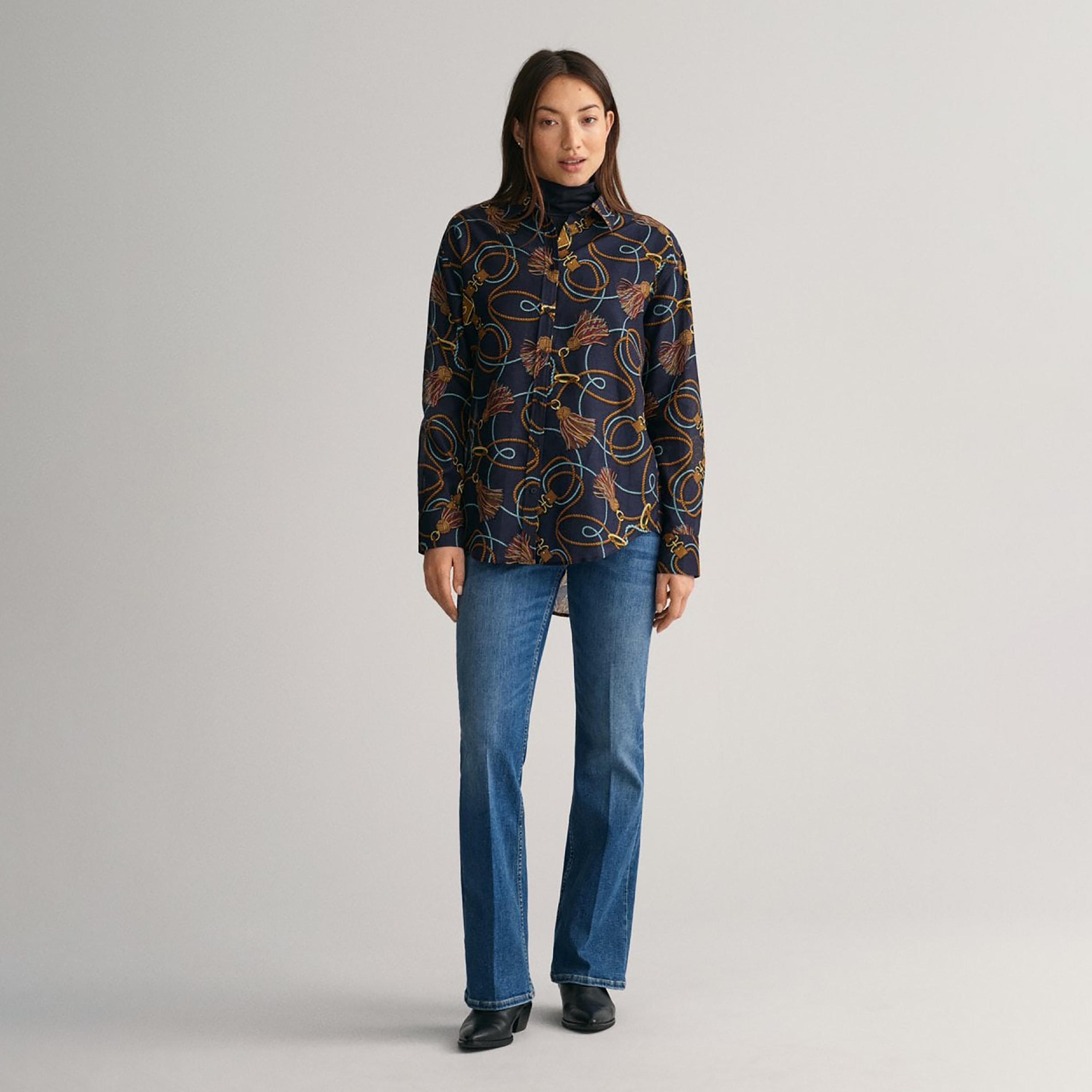 Gant Relaxed Fit Rope Print Collared Long Sleeves Shirt-women-clothing-shirtsandblouses-shirts-image-2