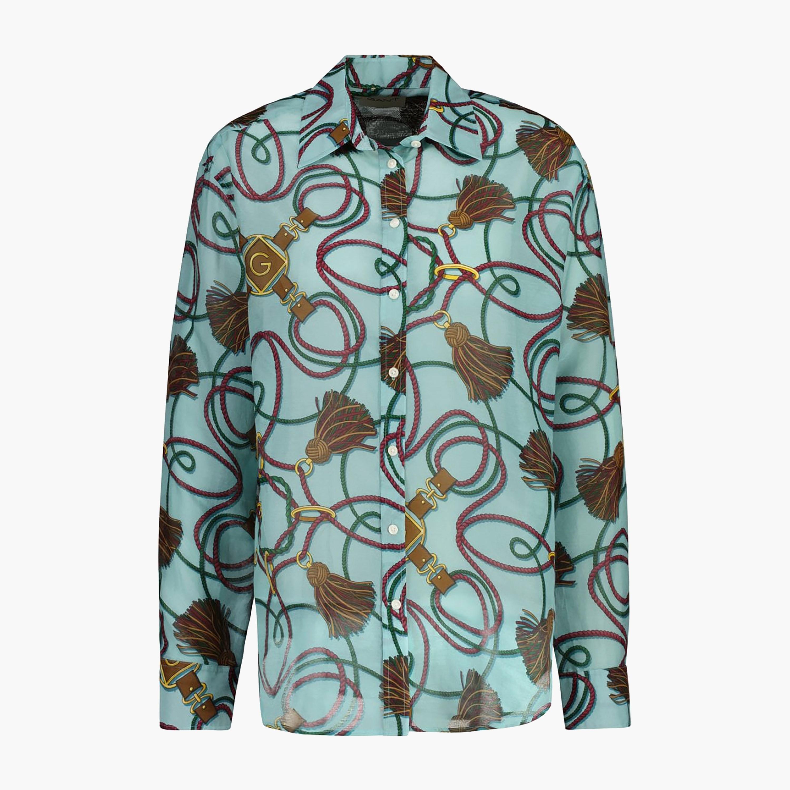 Gant Relaxed Fit Printed Collared Long Sleeves Women's Shirt-women-clothing-shirtsandblouses-shirts-image-1