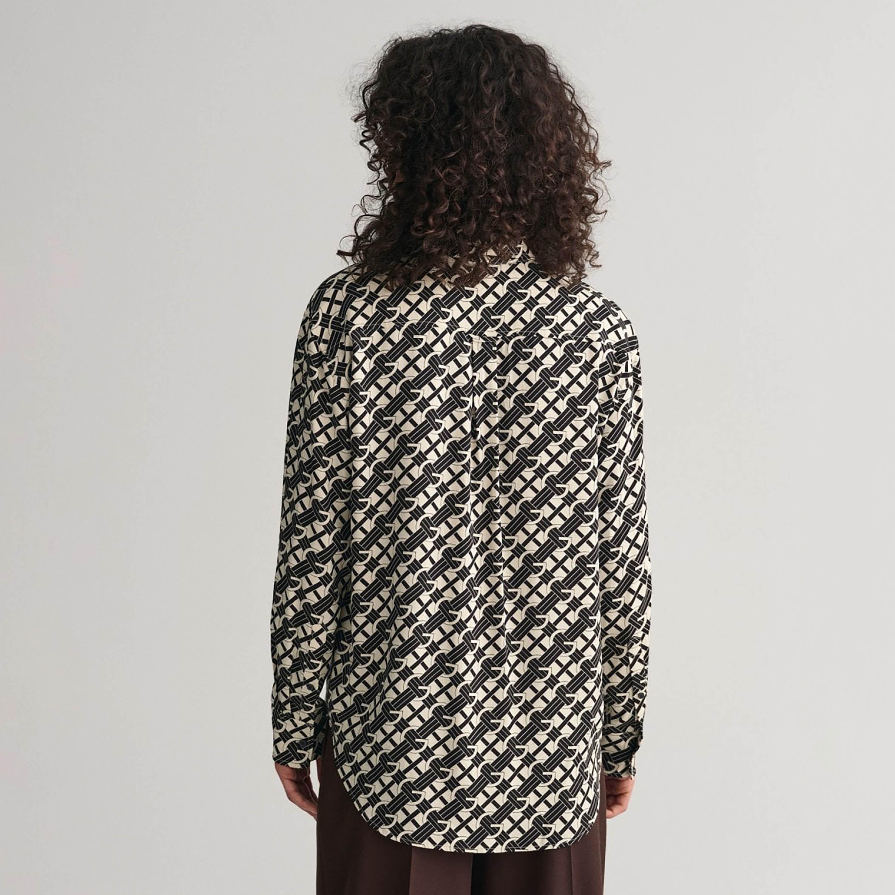 Gant Relaxed Fit Printed Collared Long Sleeves Women's Shirt-women-clothing-shirtsandblouses-shirts-image-4