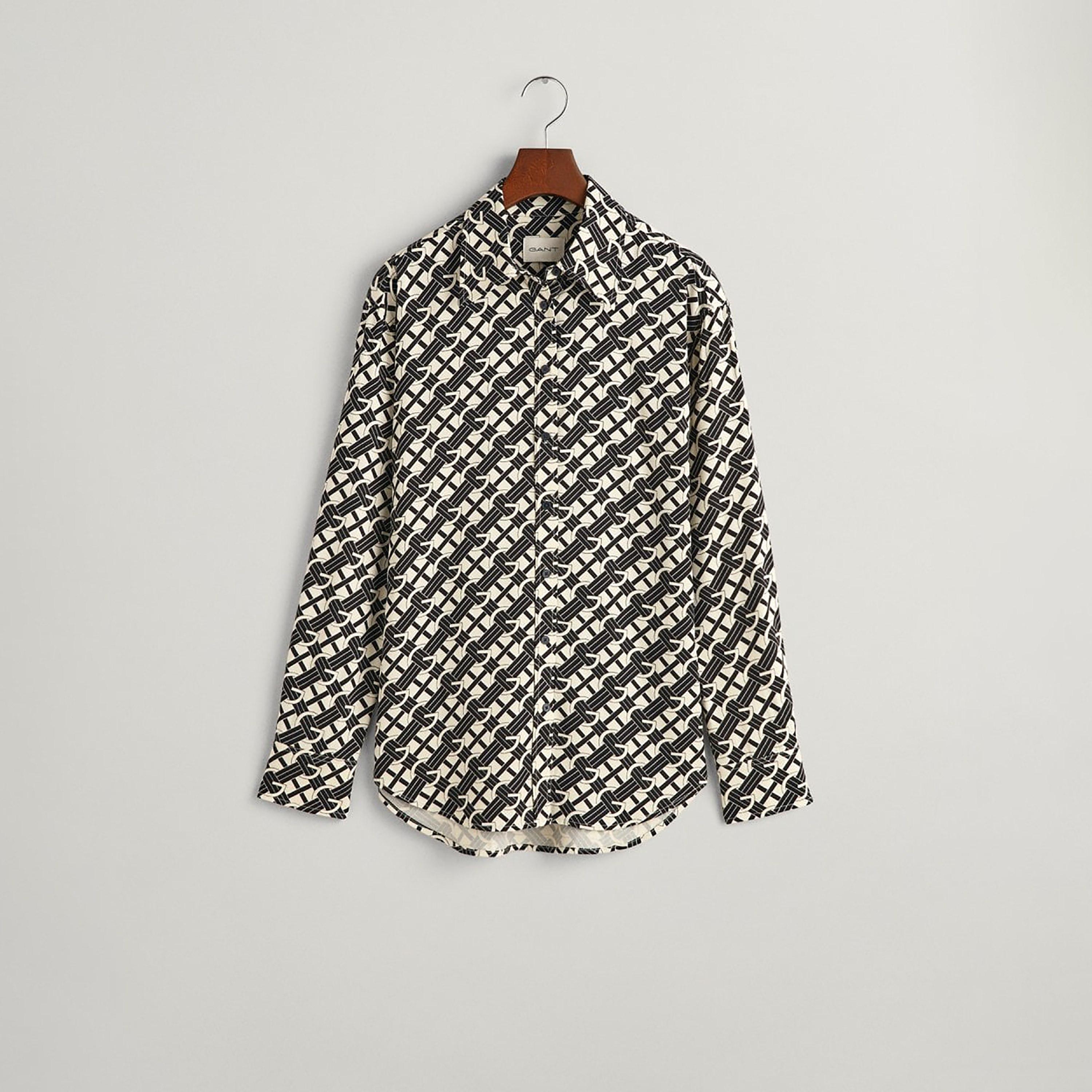 Gant Relaxed Fit Printed Collared Long Sleeves Women's Shirt-women-clothing-shirtsandblouses-shirts-image-5