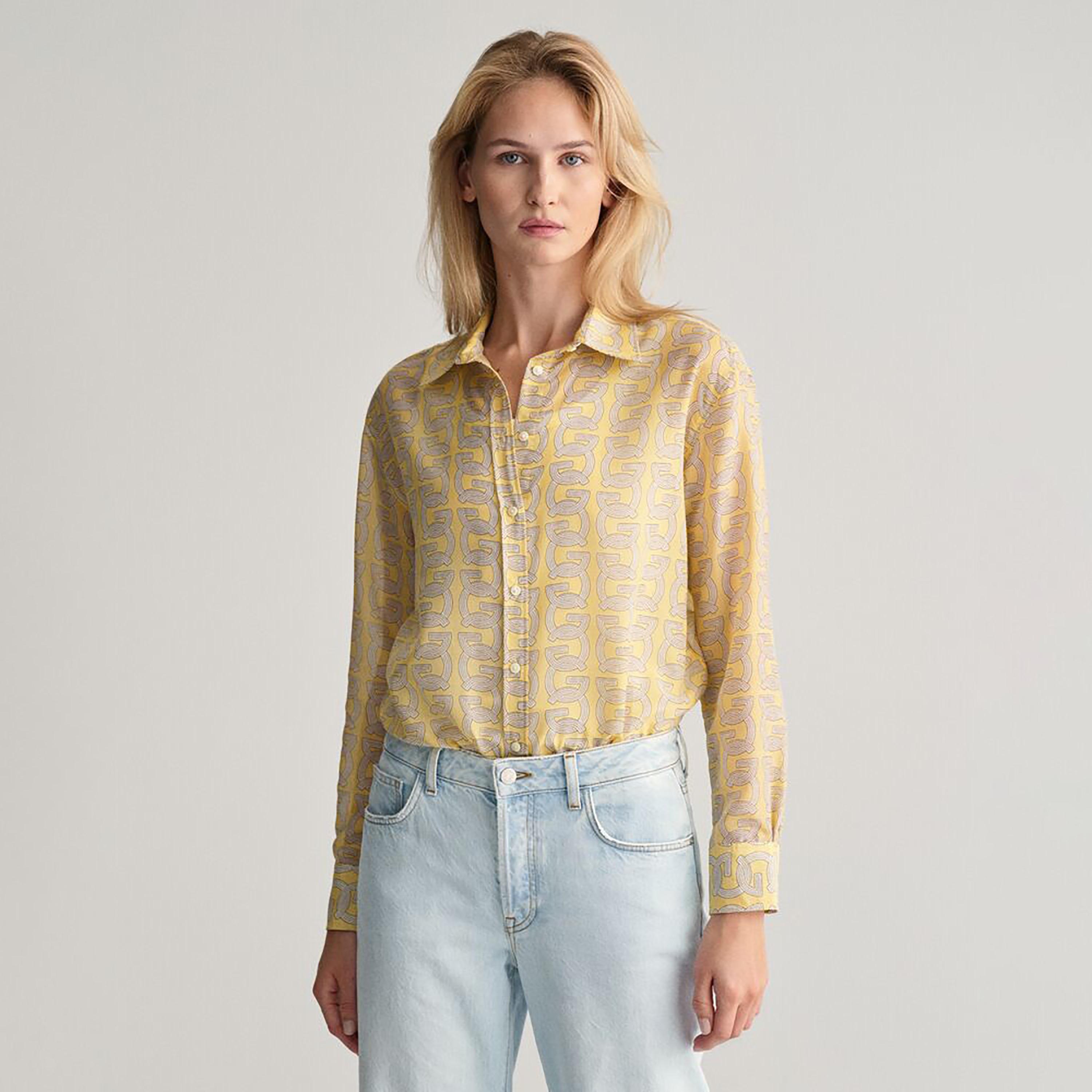 قميص نسائي بأكمام طويلة بياقة مطبوعة من غانت مريح-women-clothing-shirtsandblouses-shirts-image-6