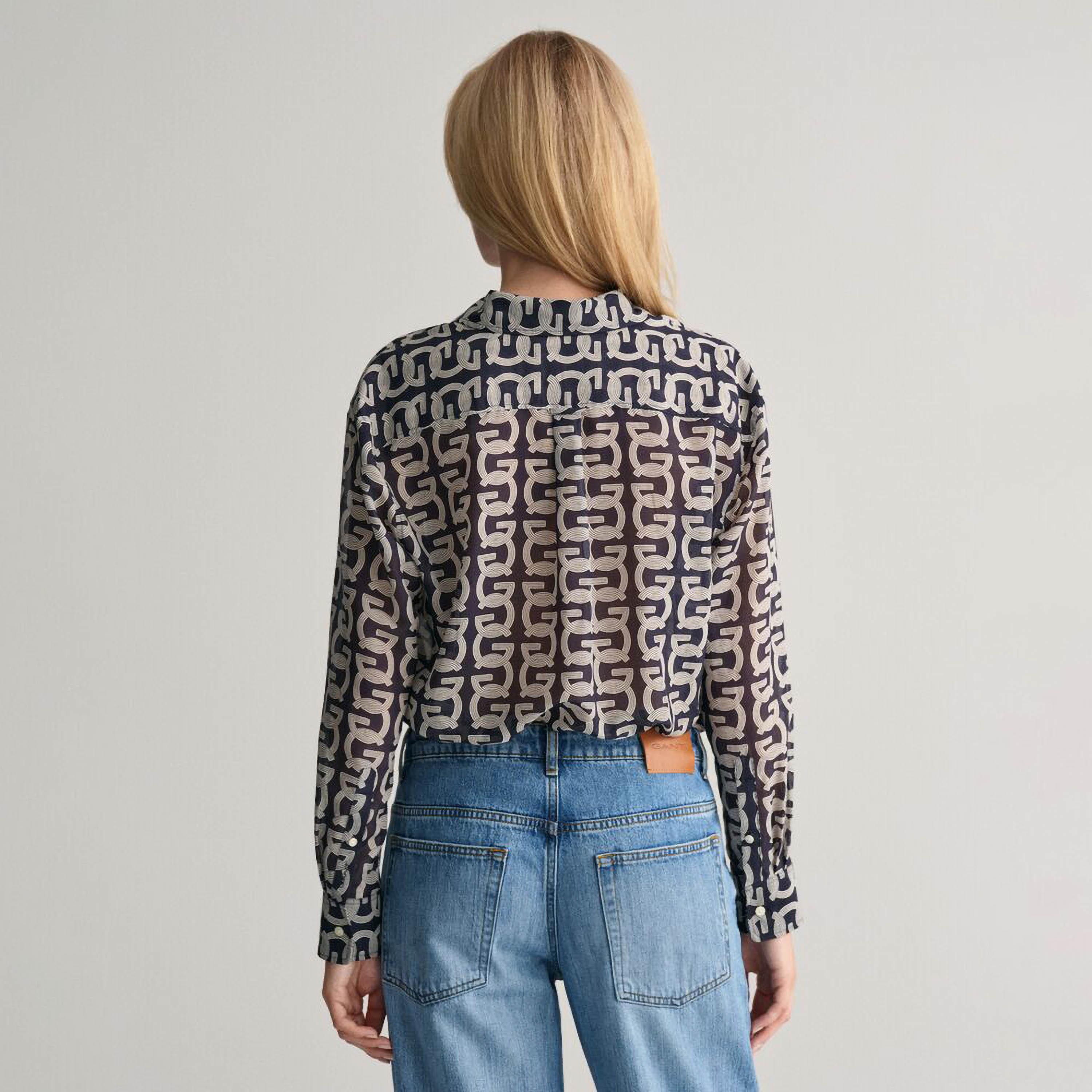قميص نسائي بأكمام طويلة بياقة مطبوعة من غانت مريح-women-clothing-shirtsandblouses-shirts-image-3